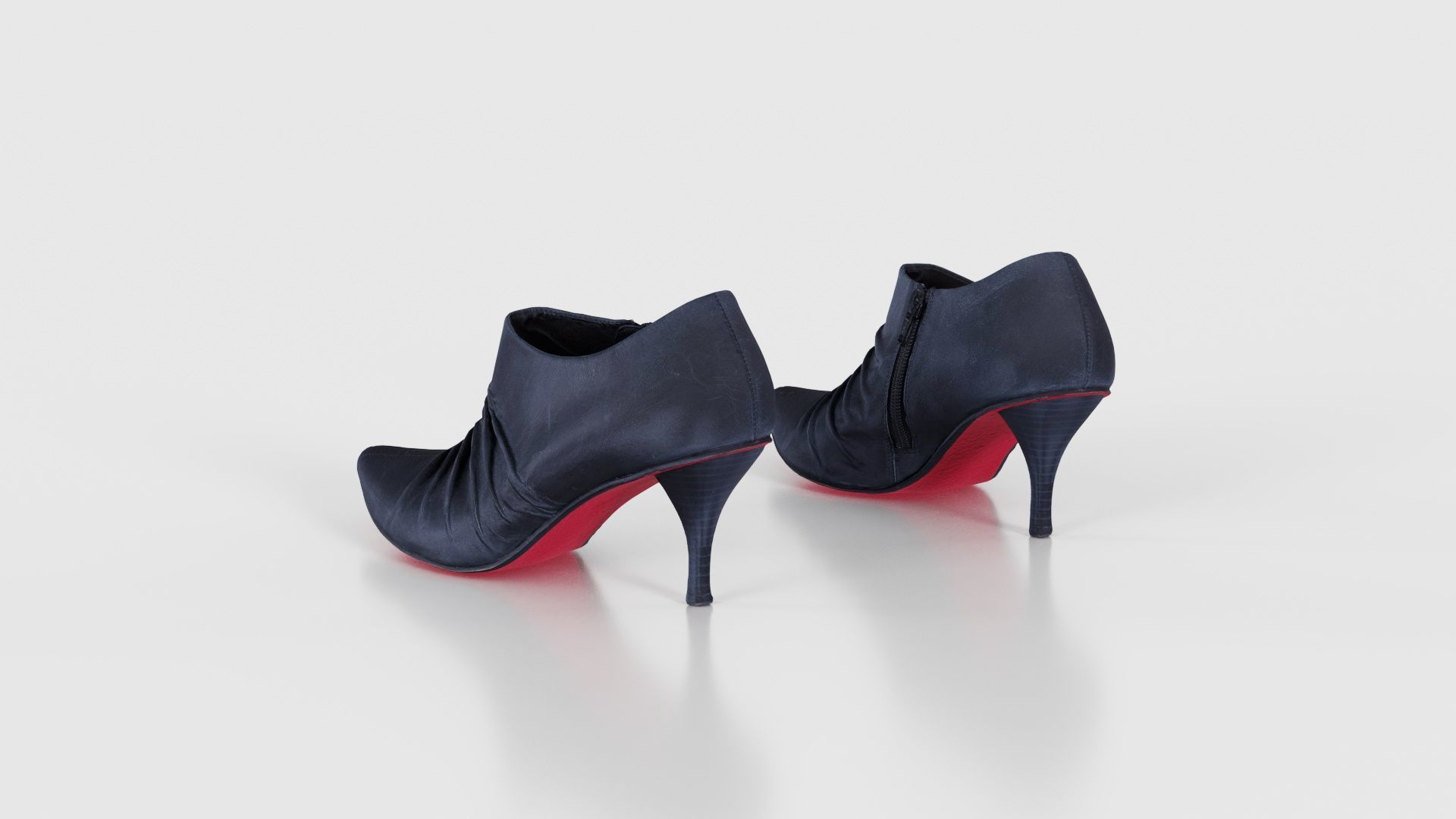 Black Leather Pumps Low-poly 3D model_24