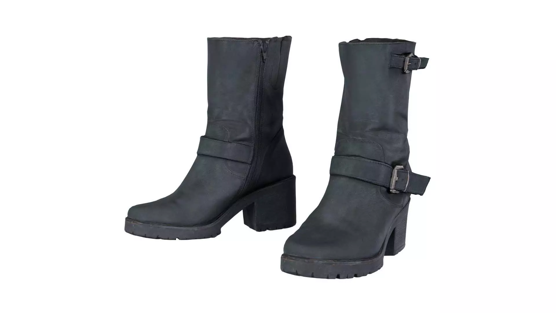 Black Leather Shoe Low-poly 3D model_0