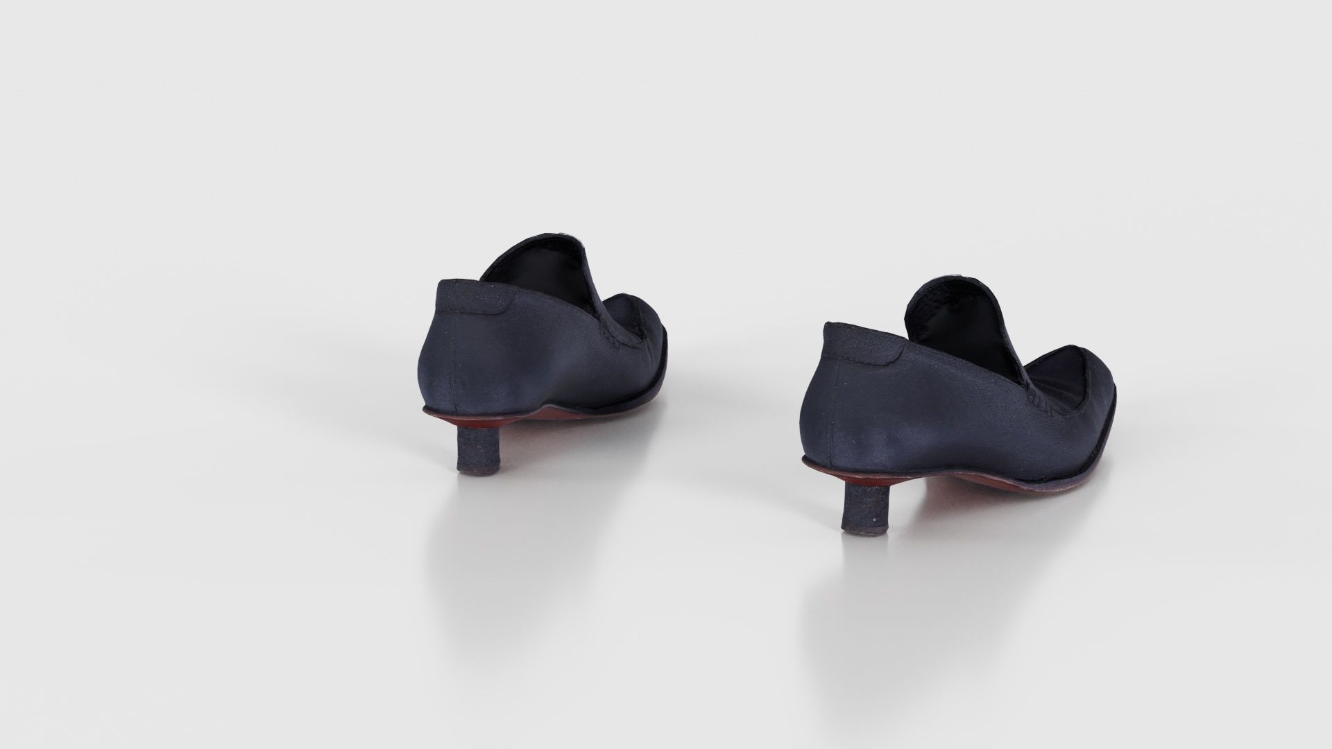 Black Leather Vintage Pumps Low-poly 3D model_22