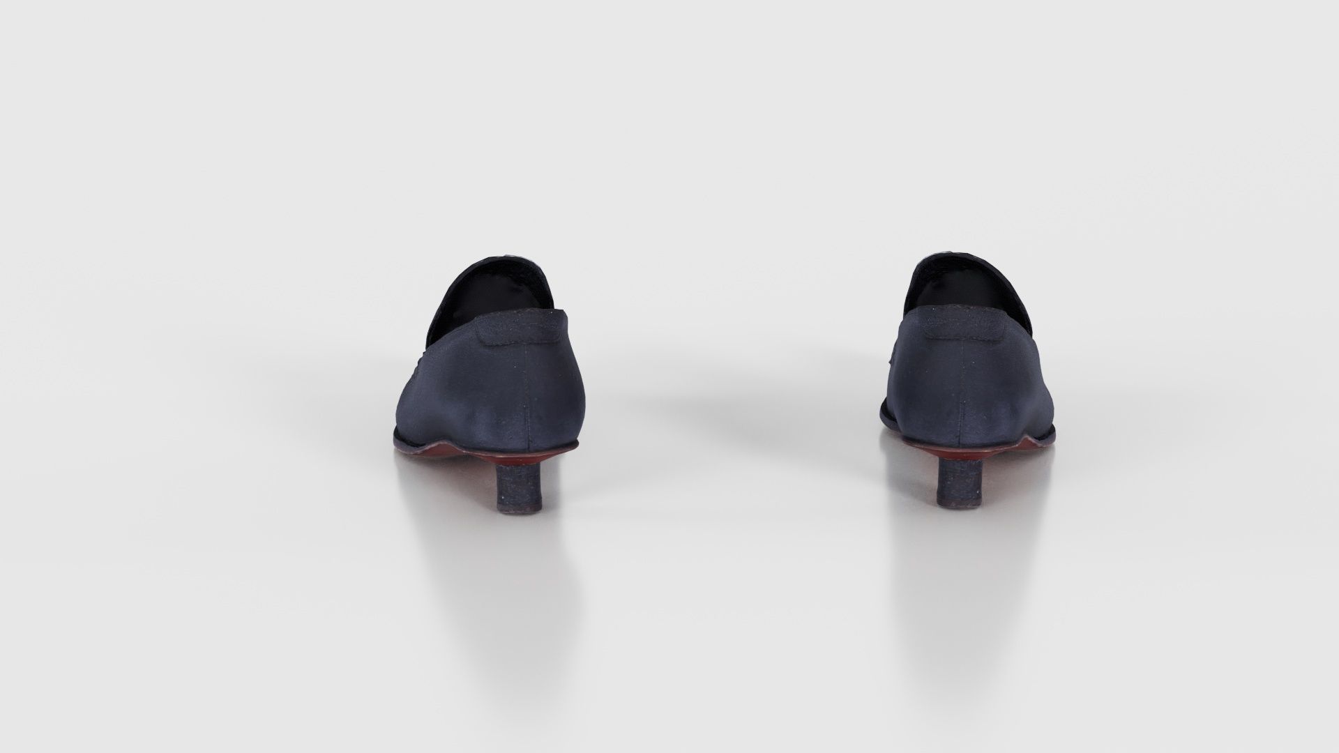 Black Leather Vintage Pumps Low-poly 3D model_23