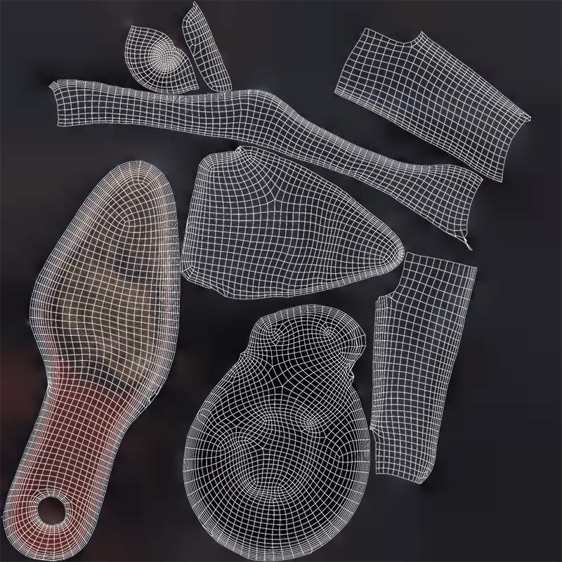 Black Leather Vintage Pumps Low-poly 3D model_14