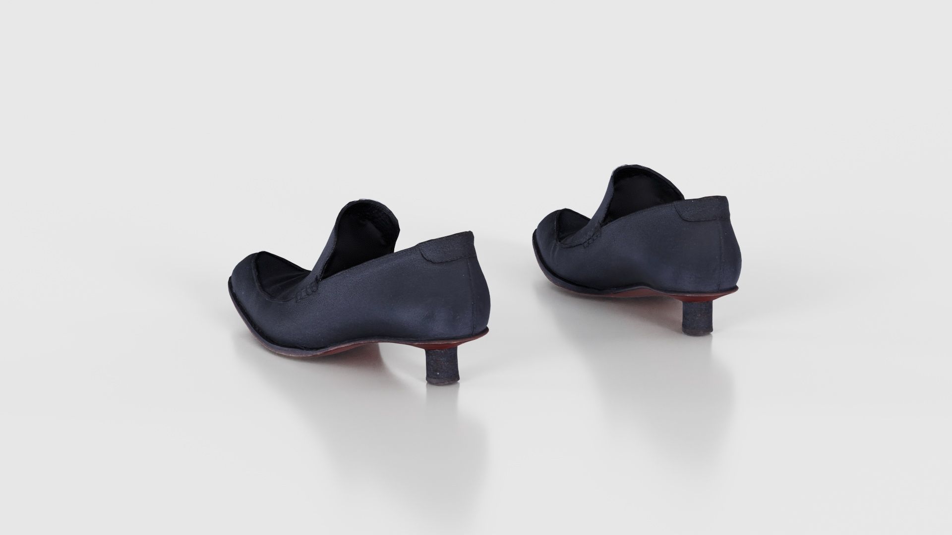 Black Leather Vintage Pumps Low-poly 3D model_24