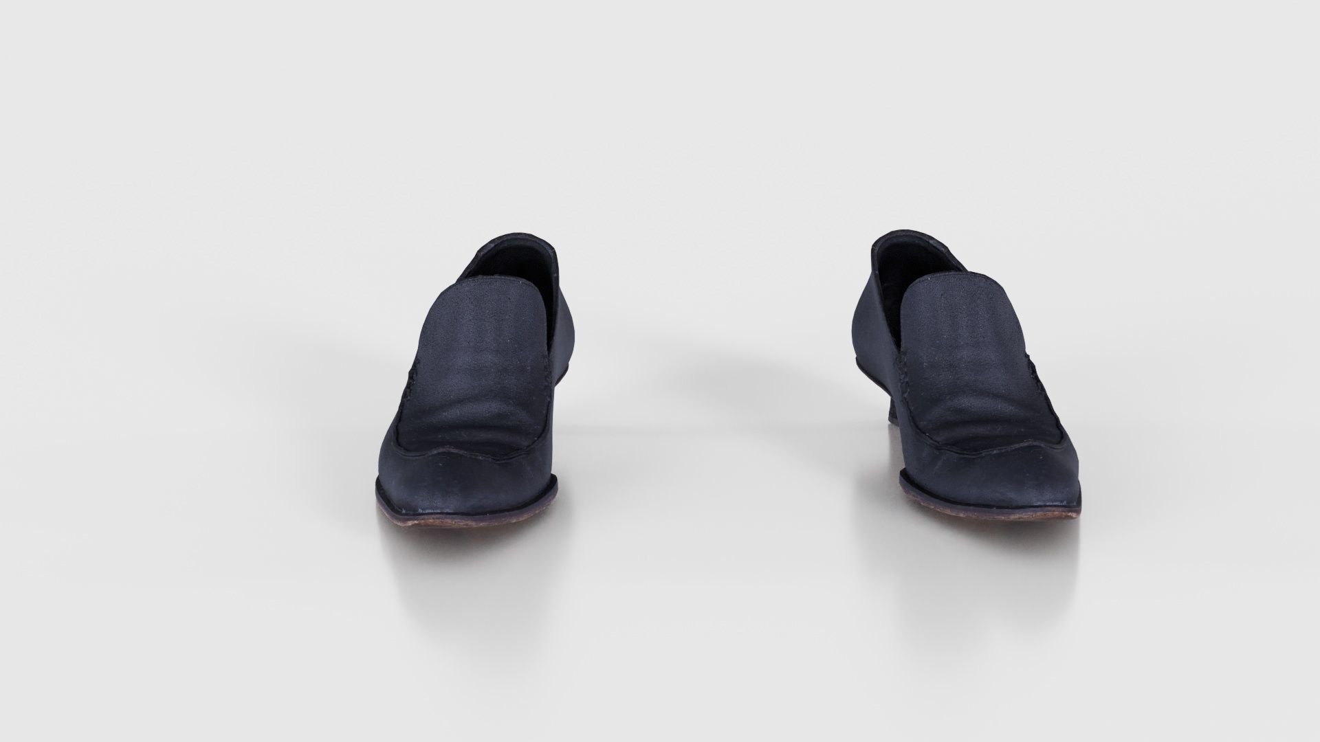 Black Leather Vintage Pumps Low-poly 3D model_17