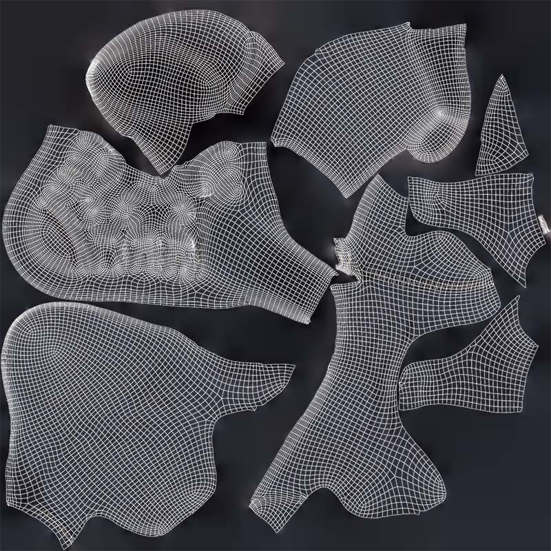 Black Leeather Zipper Boots Heels Low-poly 3D model_14