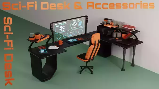 SciFi desk and accessories