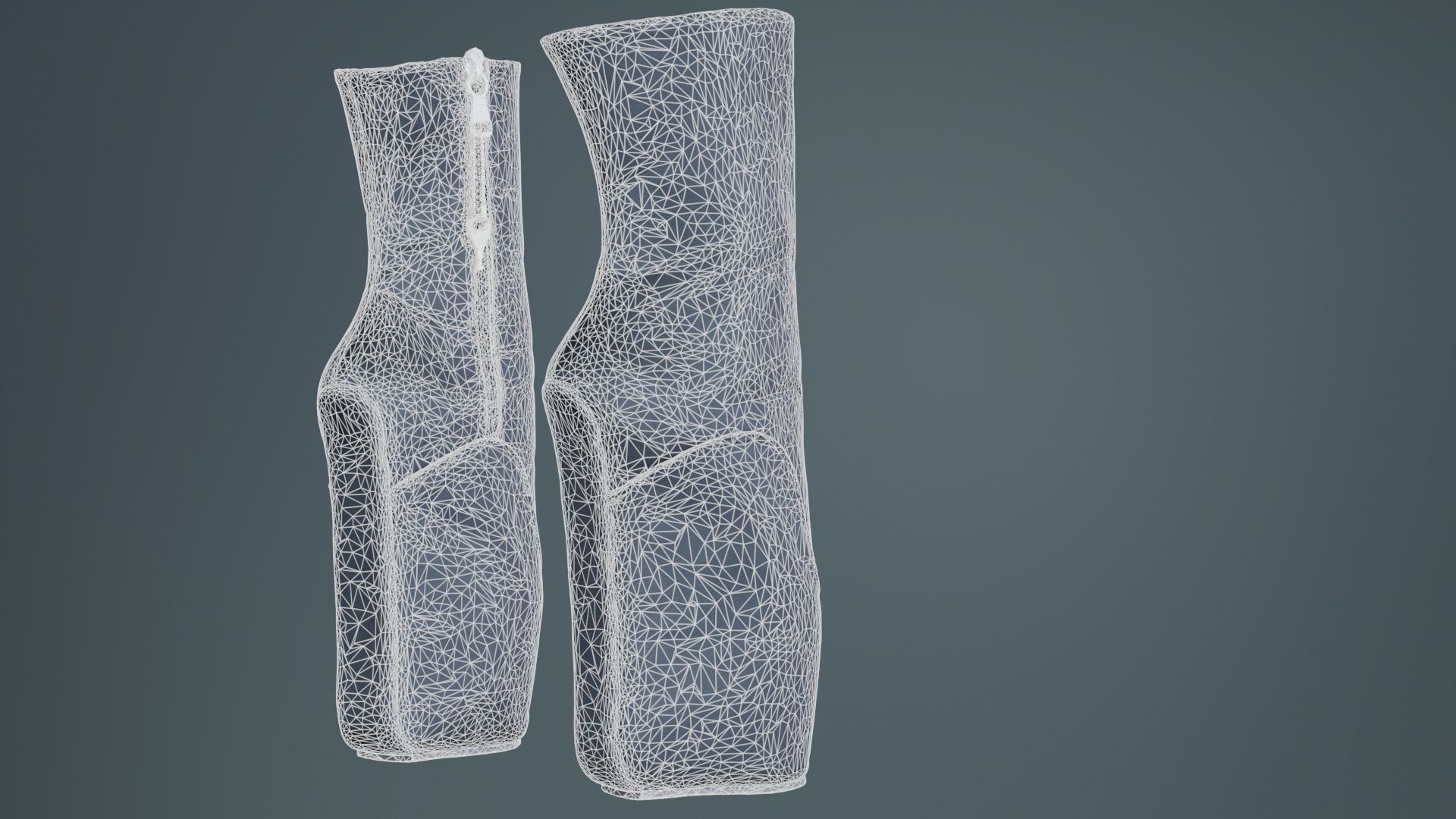 Block Ballet Boots Low-poly 3D model_10