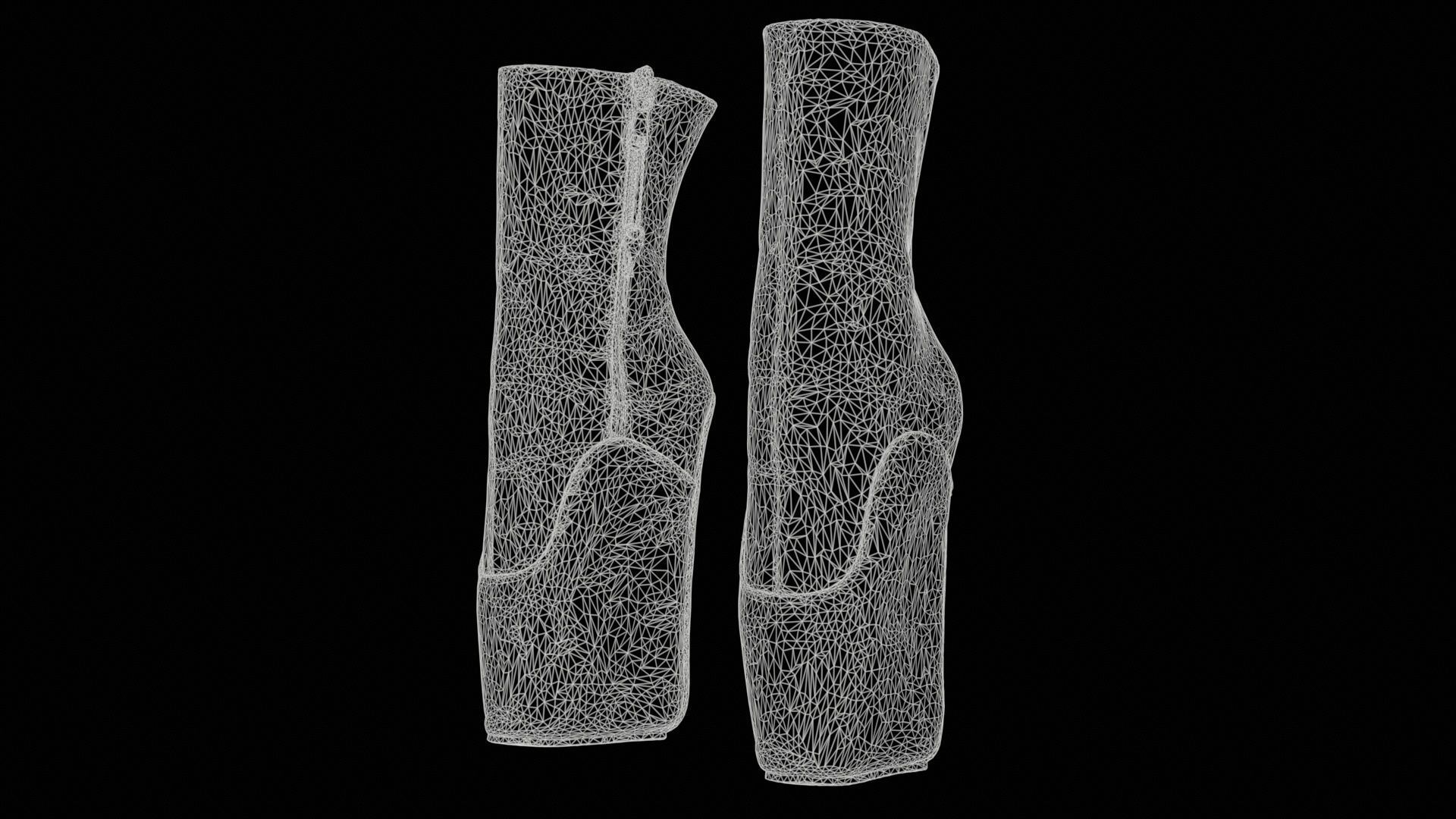 Block Ballet Boots Low-poly 3D model_11