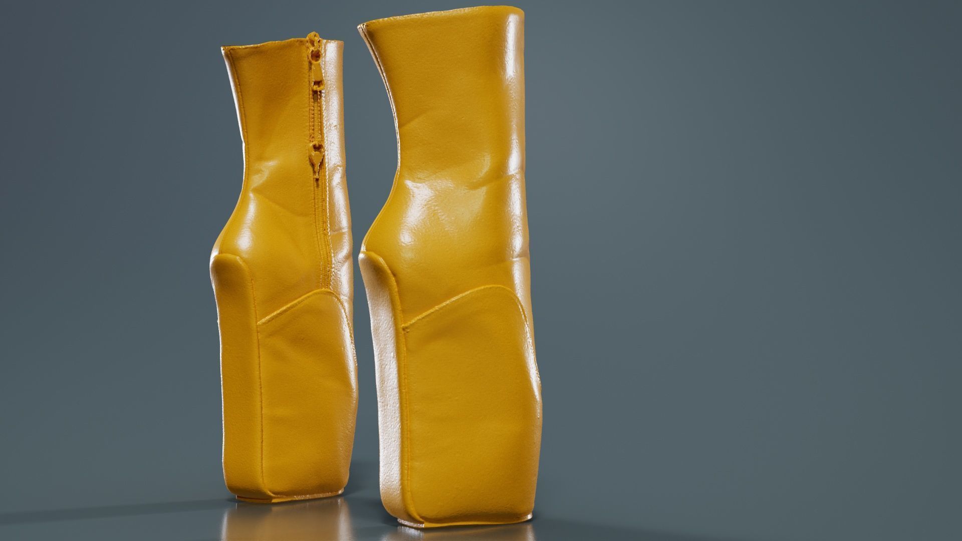 Block Ballet Boots Low-poly 3D model_13