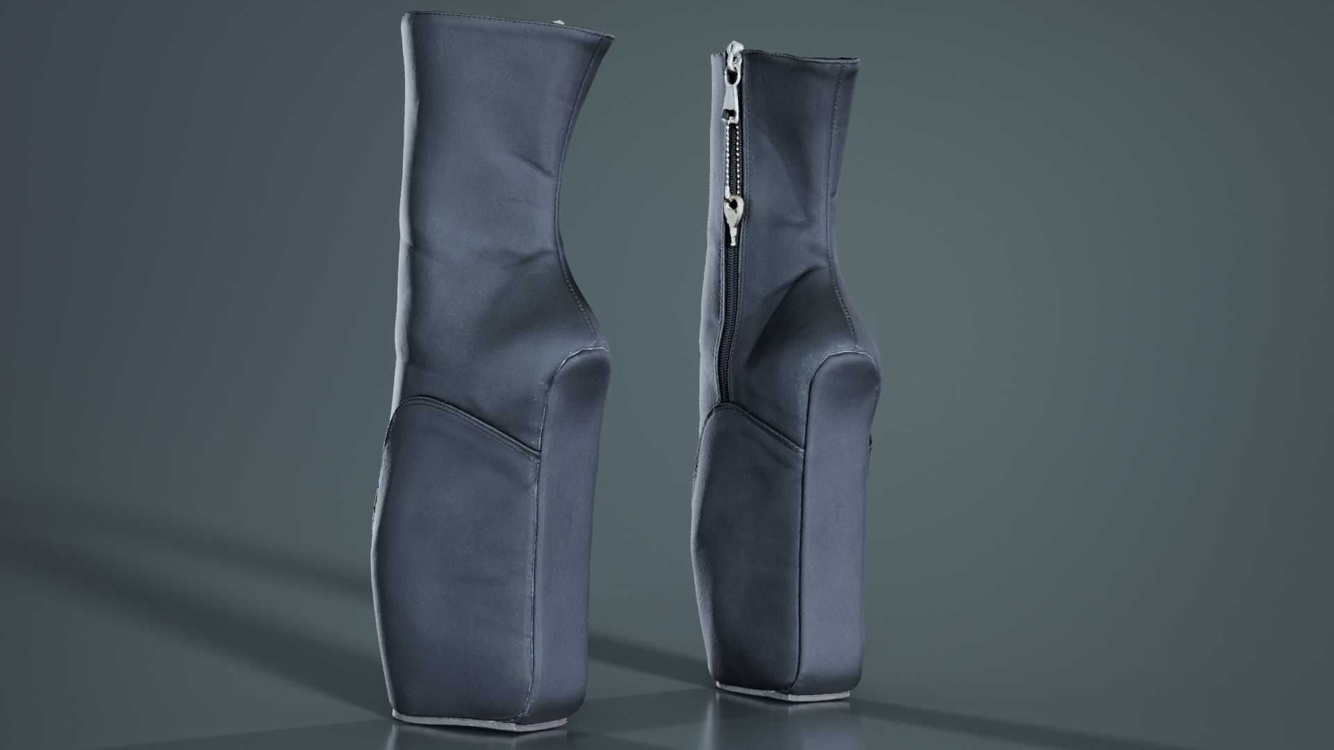 Block Ballet Boots Low-poly 3D model_6