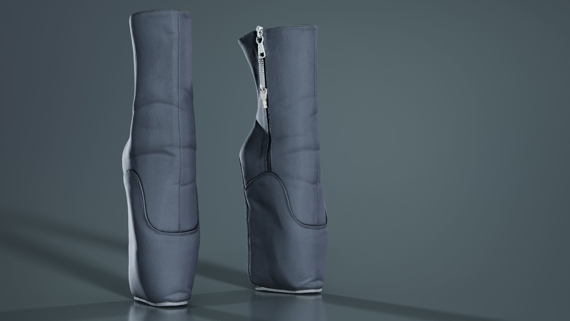 Block Ballet Boots Low-poly 3D model_2