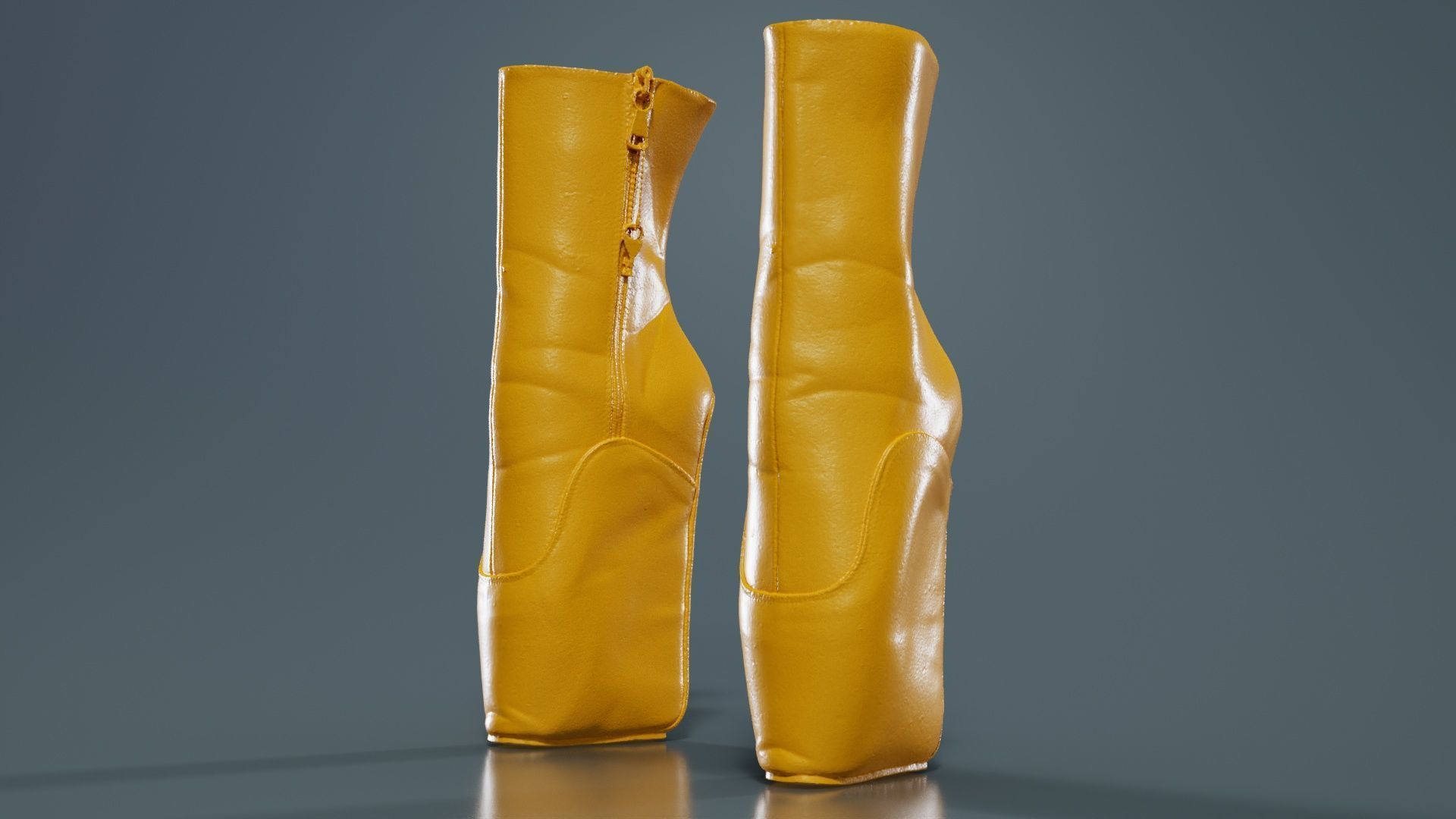 Block Ballet Boots Low-poly 3D model_12