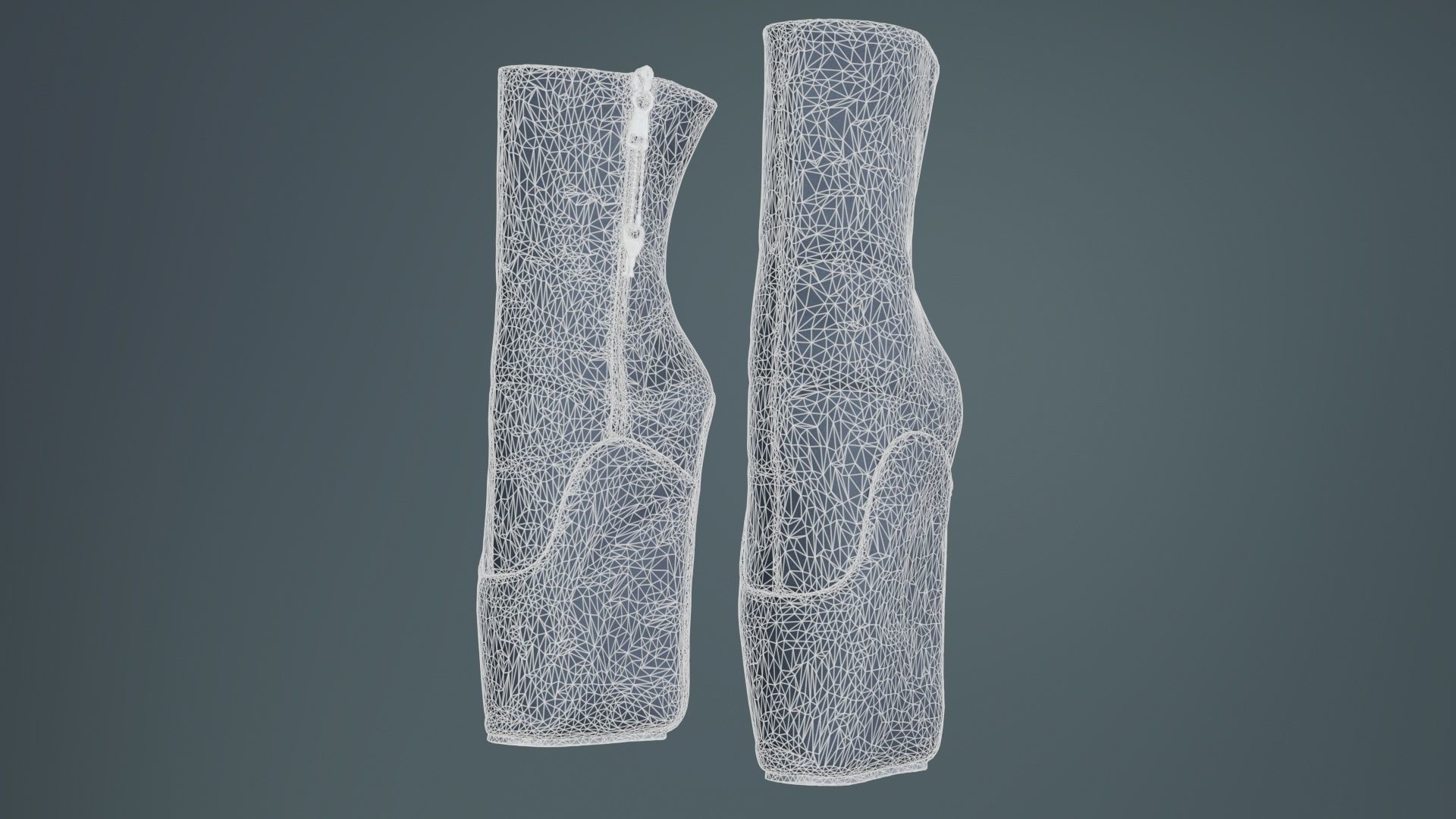 Block Ballet Boots Low-poly 3D model_9