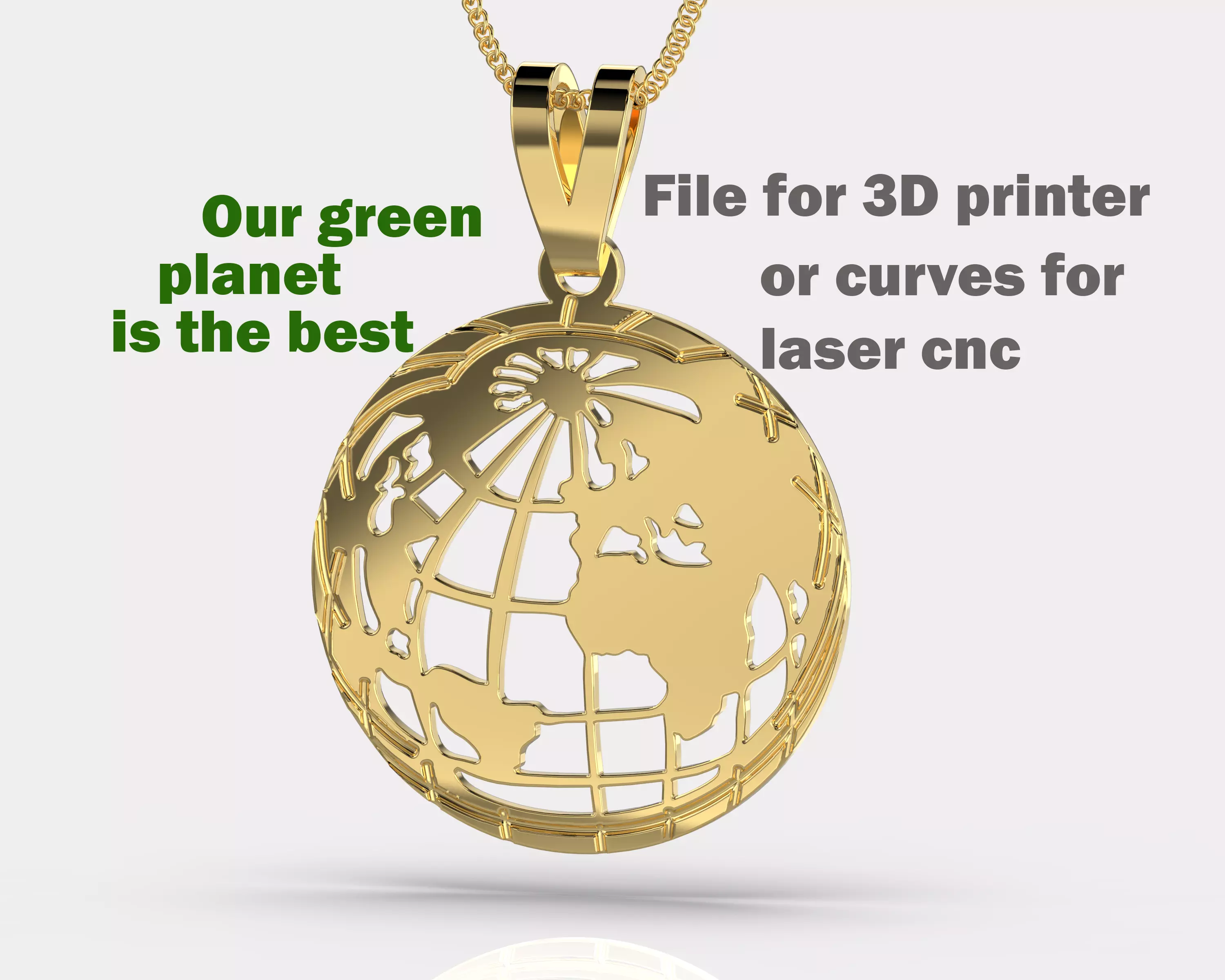 Jewelry pendant Planet Earth 28mm-Printable STL 3D print model