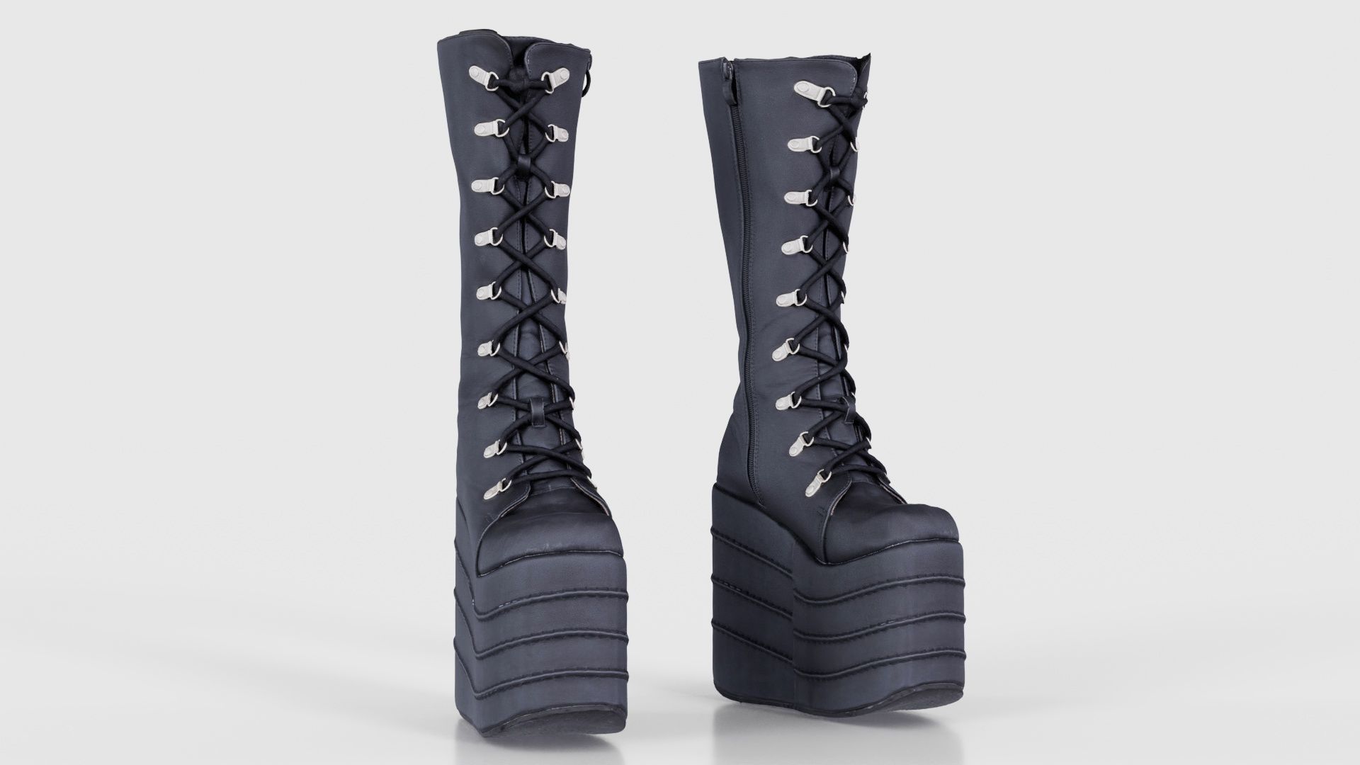 Blocky Boots Low-poly 3D model_17