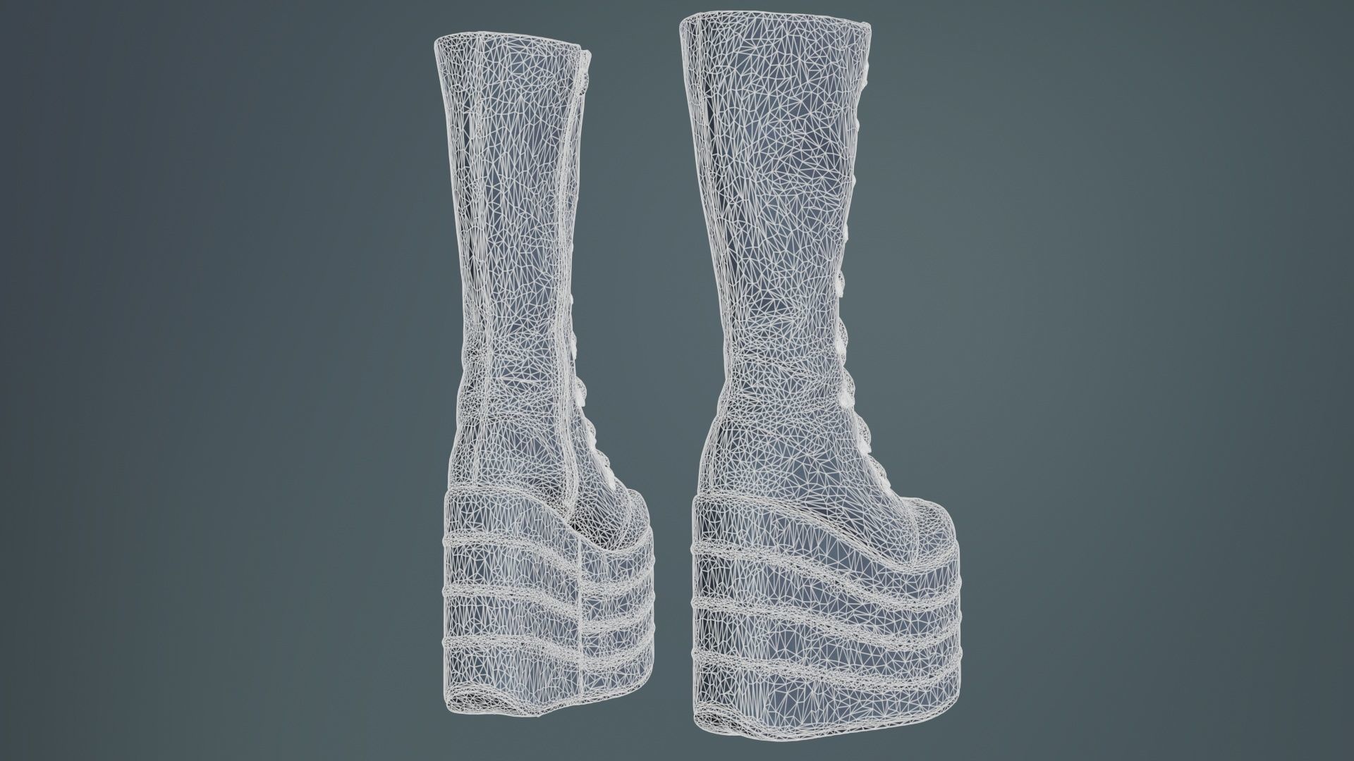 Blocky Boots Low-poly 3D model_10