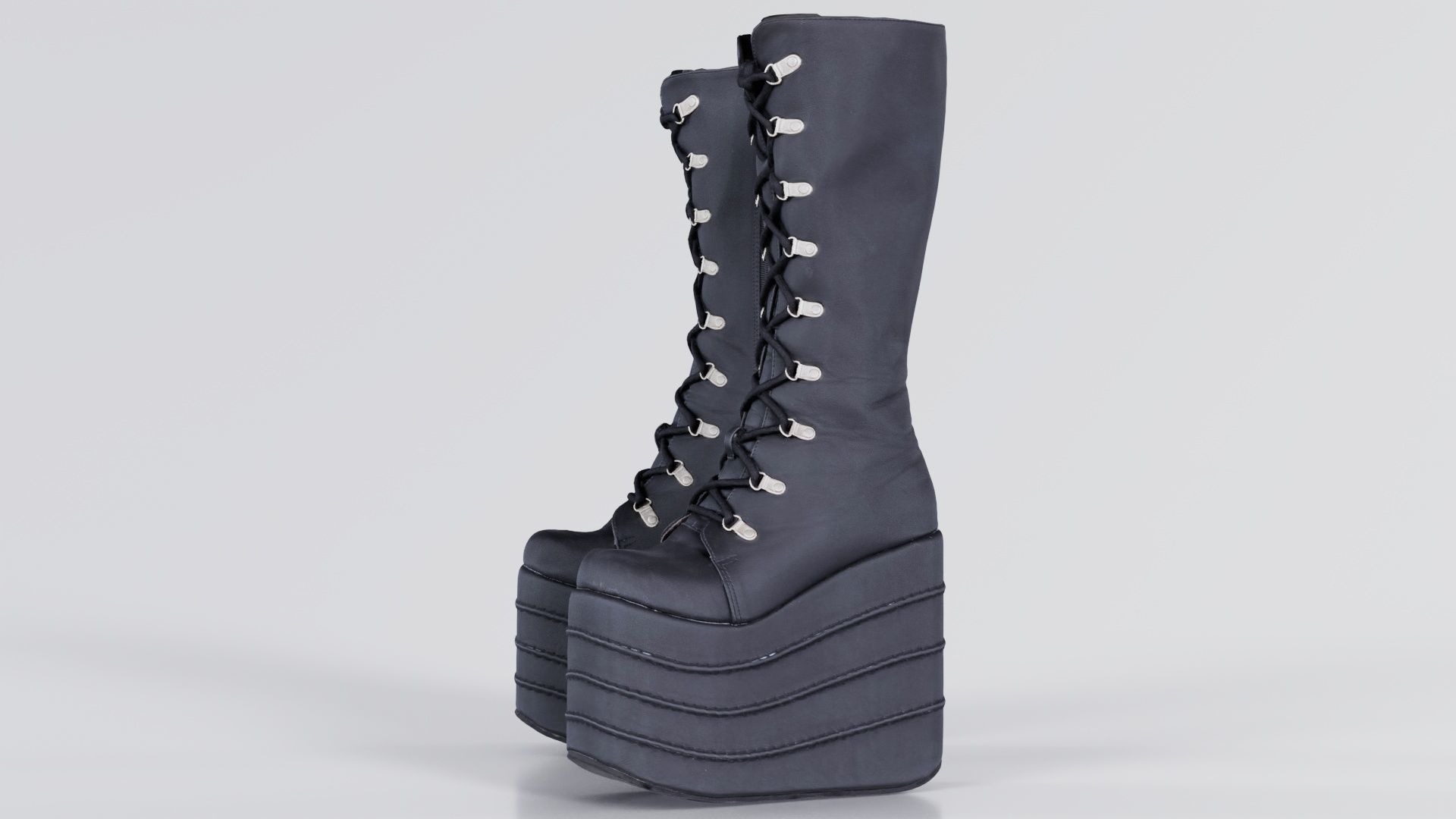 Blocky Boots Low-poly 3D model_7