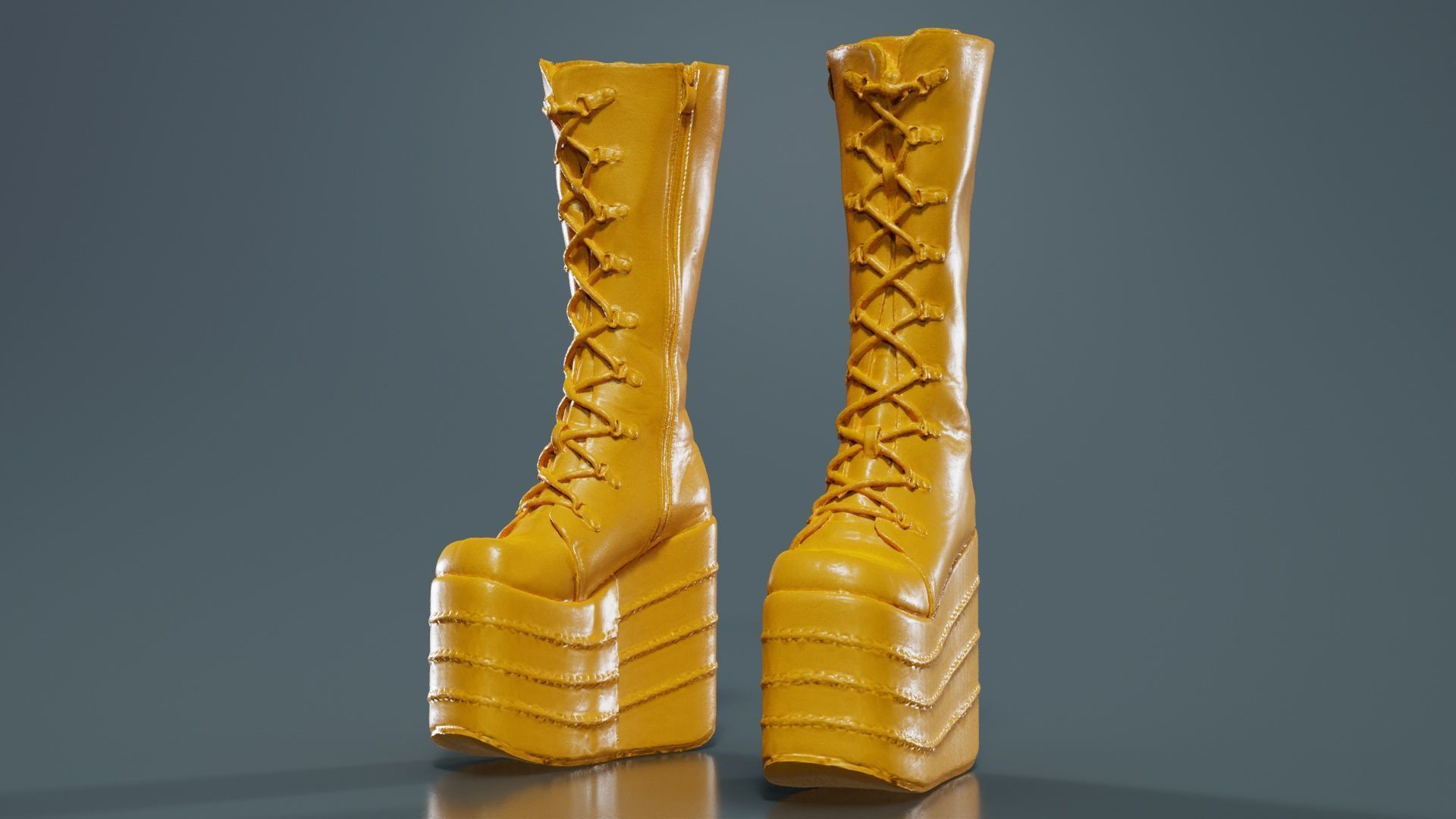 Blocky Boots Low-poly 3D model_12