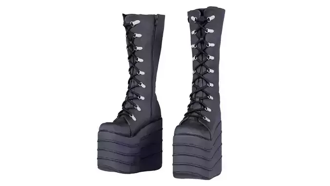 Blocky Boots Low-poly 3D model