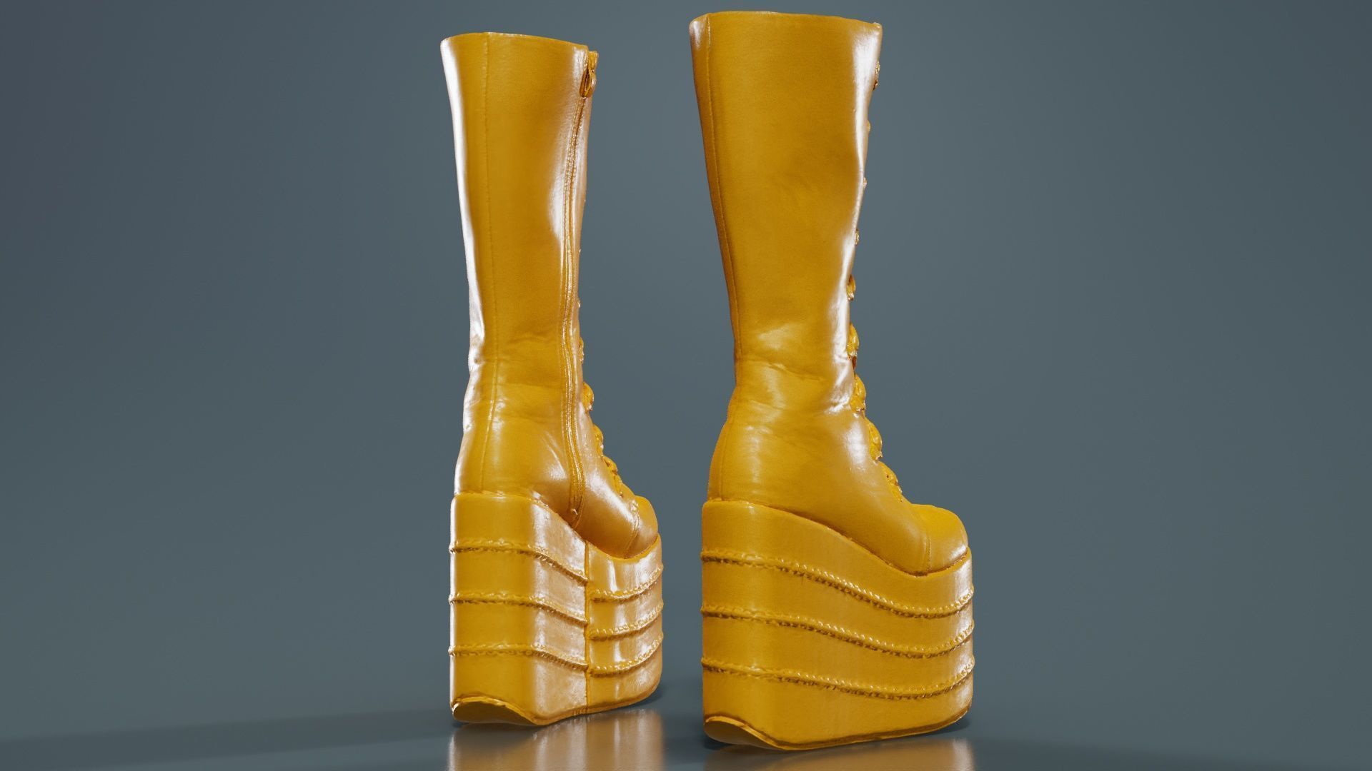 Blocky Boots Low-poly 3D model_13