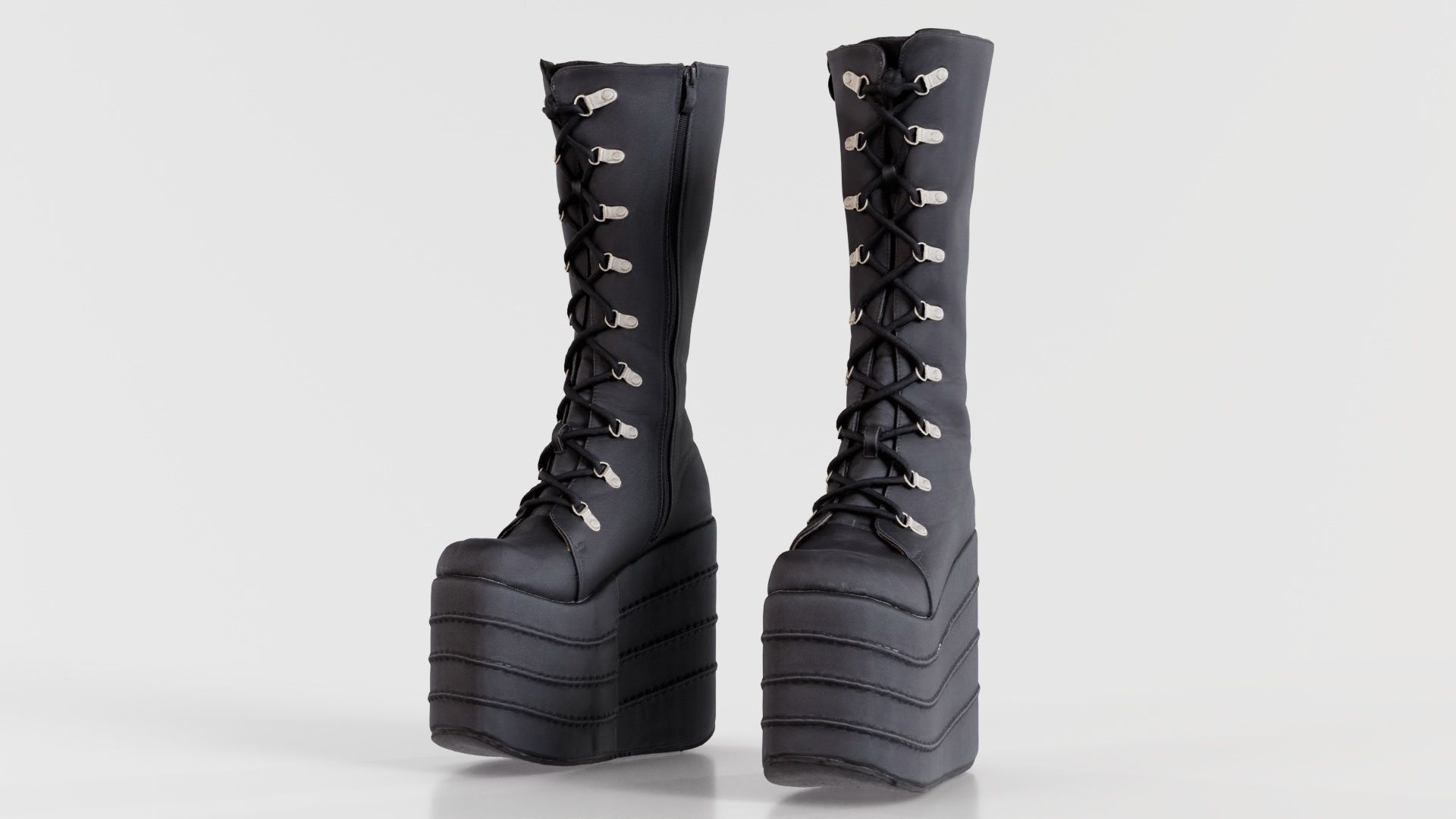 Blocky Boots Low-poly 3D model_1