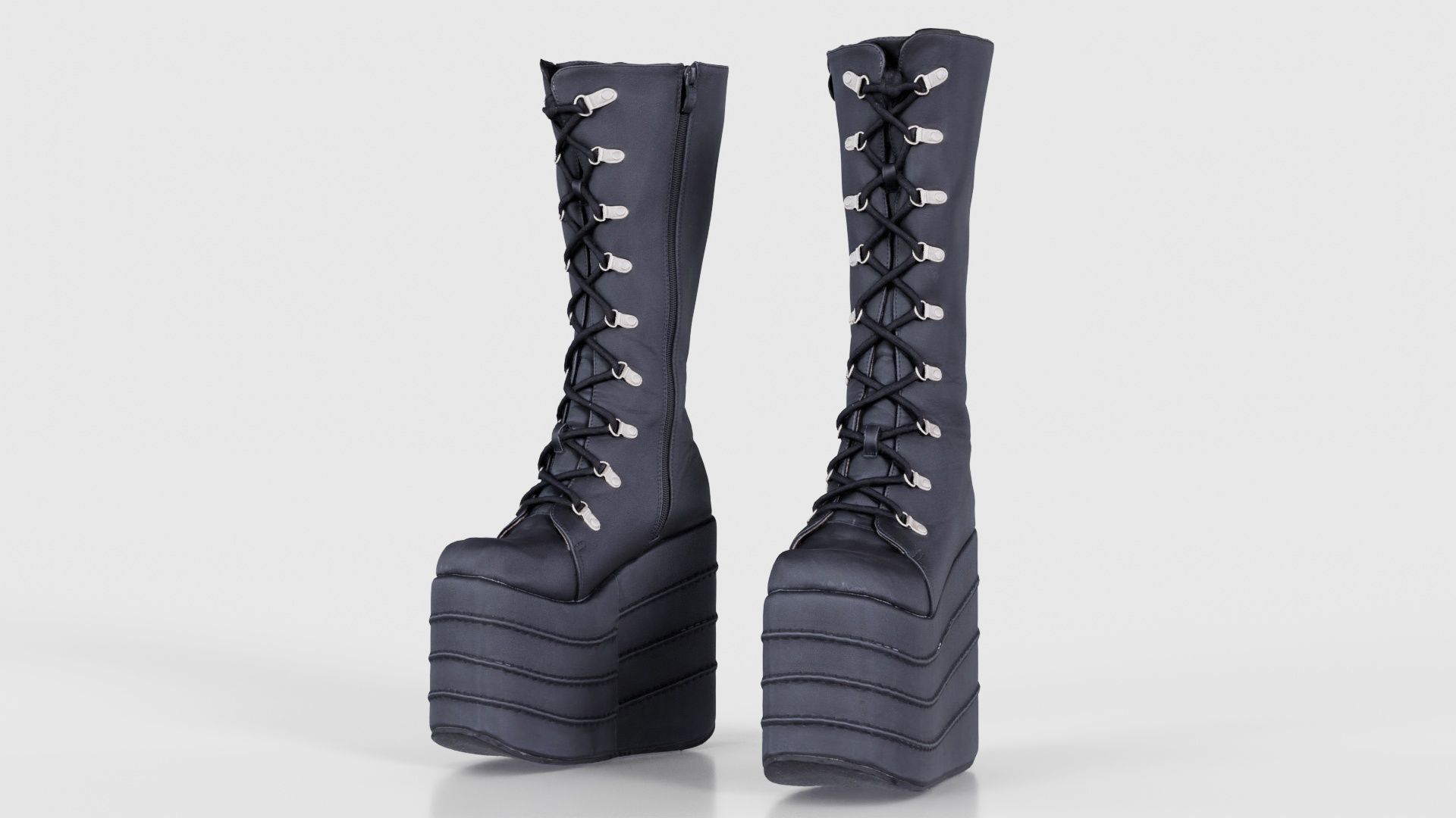 Blocky Boots Low-poly 3D model_15