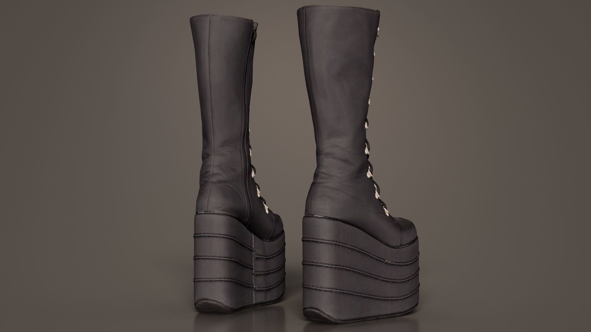 Blocky Boots Low-poly 3D model_8