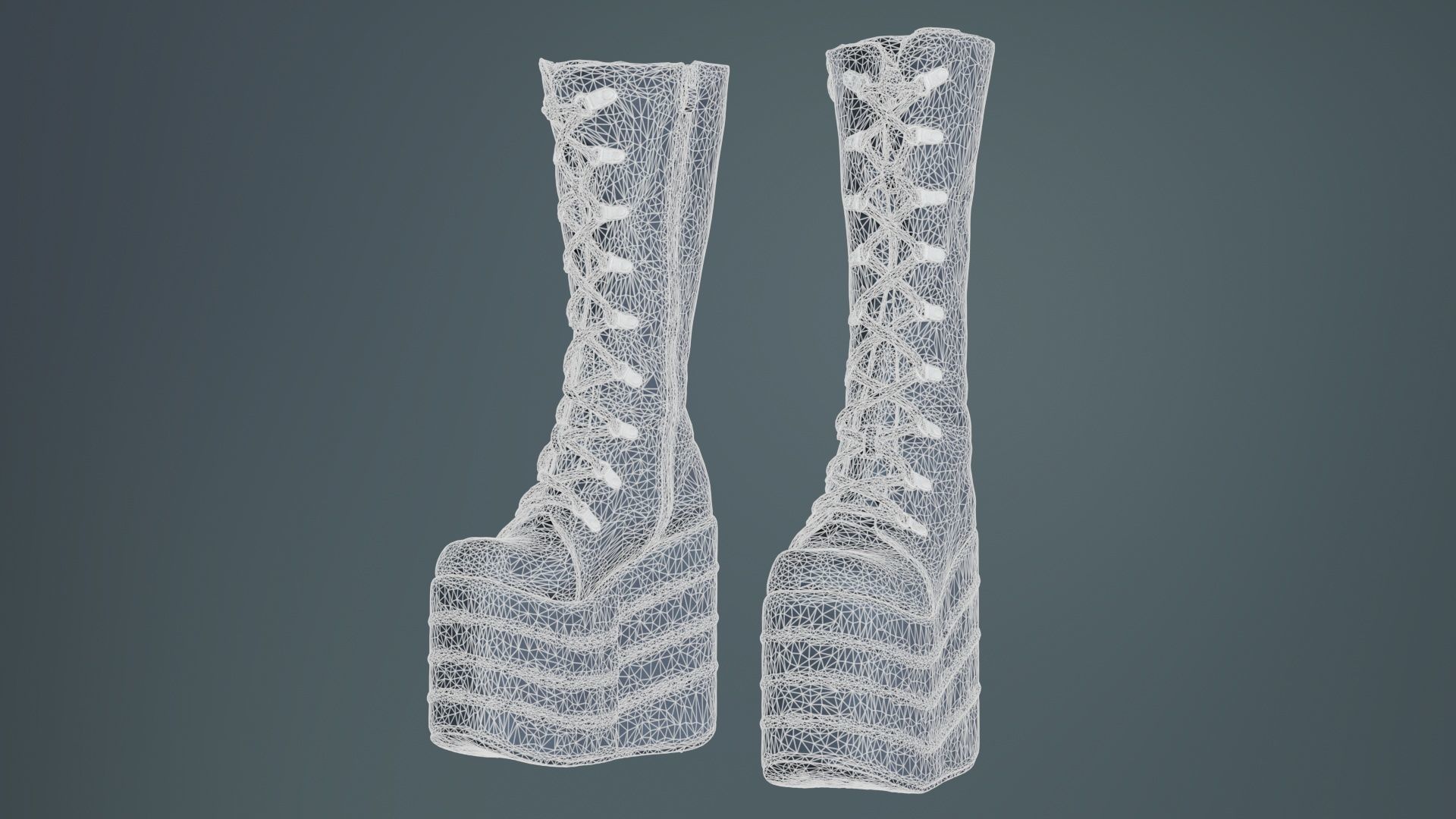 Blocky Boots Low-poly 3D model_9
