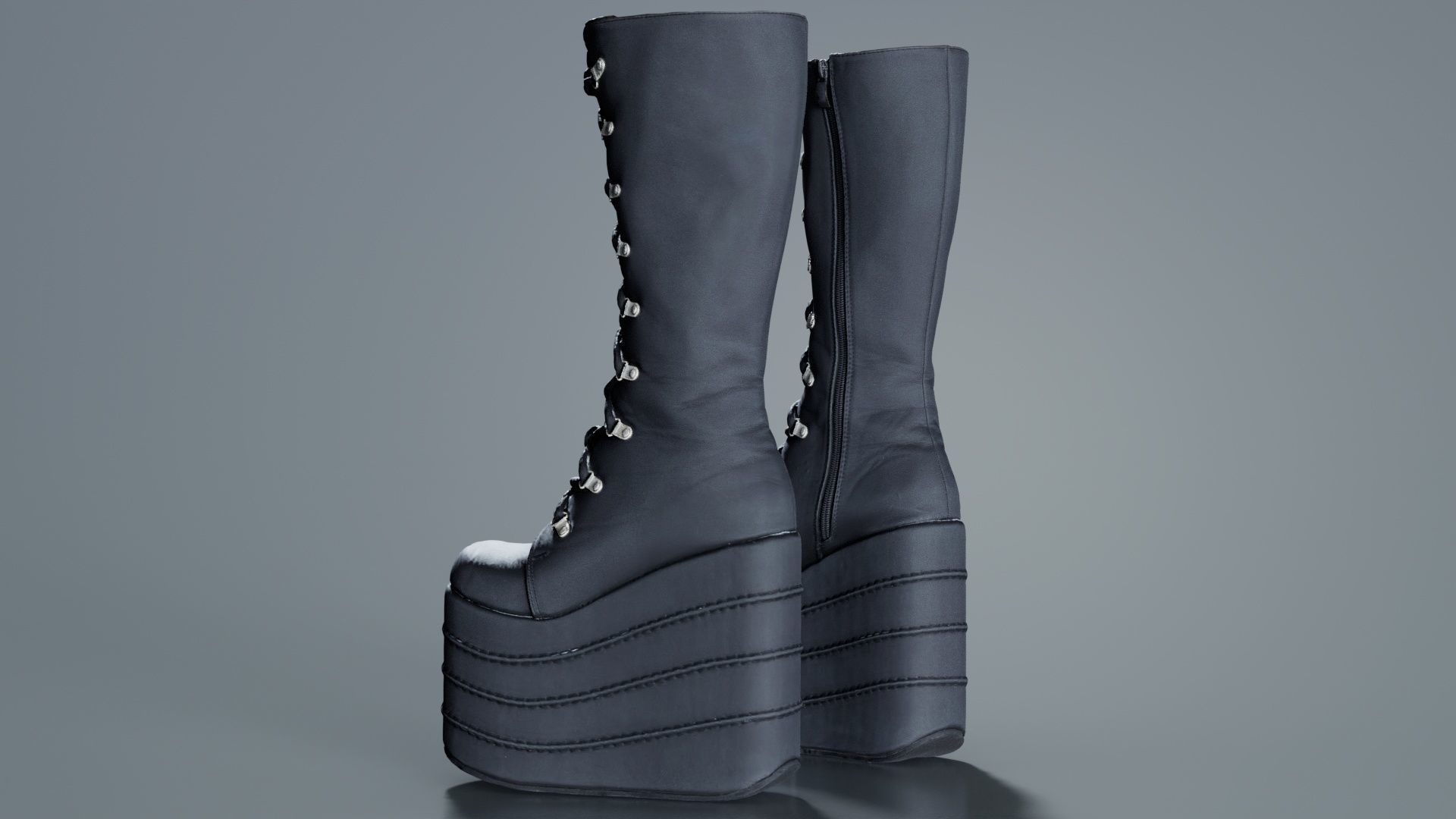 Blocky Boots Low-poly 3D model_4
