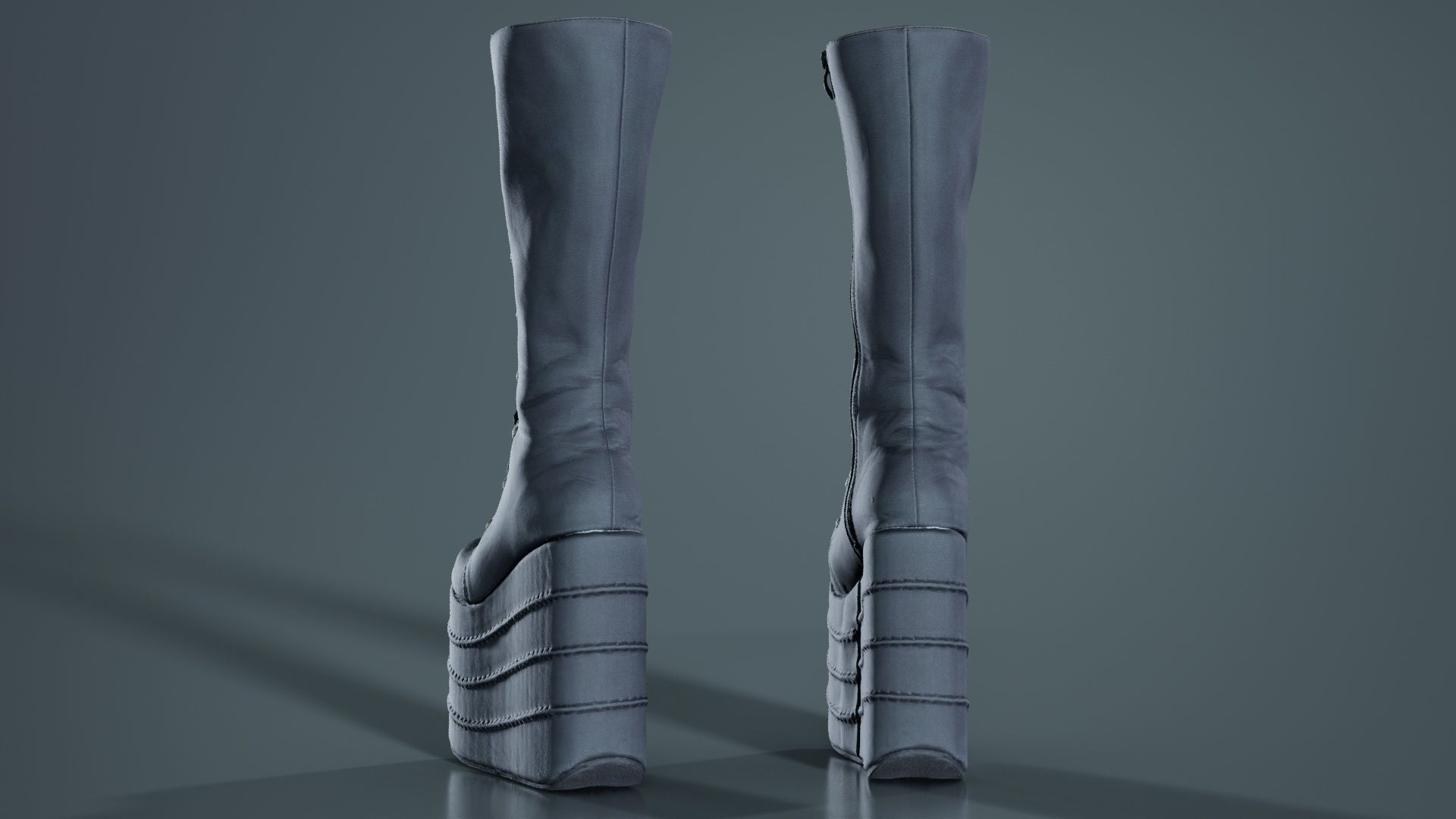 Blocky Boots Low-poly 3D model_5