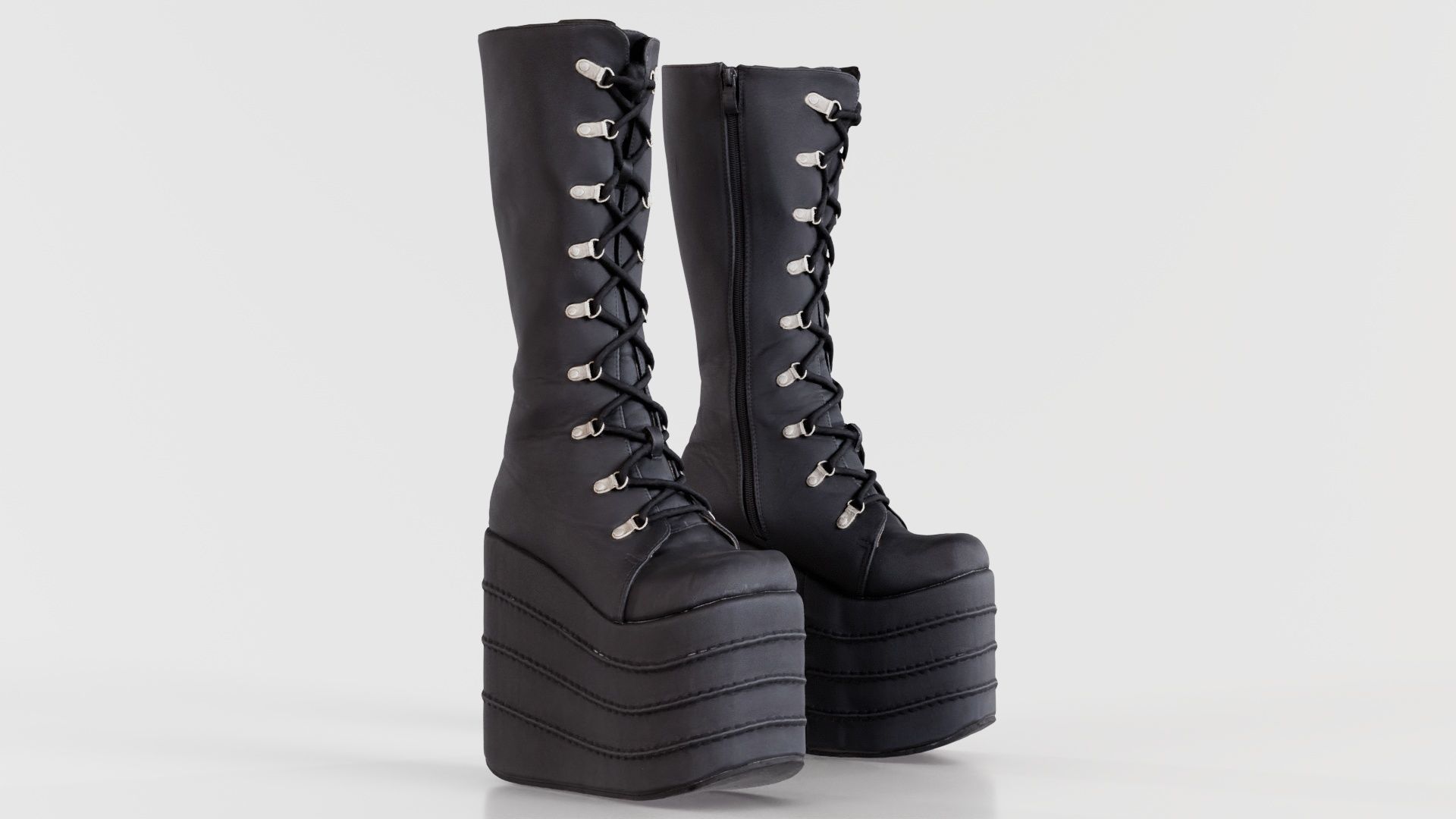 Blocky Boots Low-poly 3D model_6