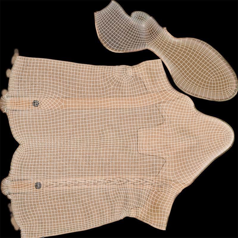 Boot Decorated Beige Low-poly 3D model_14