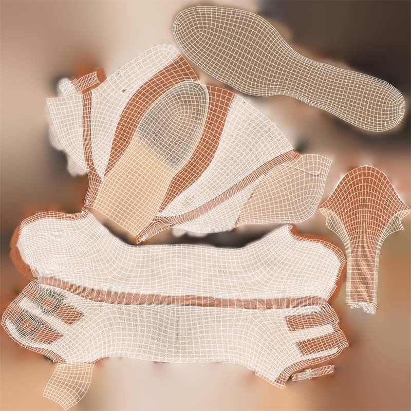 Brown Beige Heels Low-poly 3D model_14