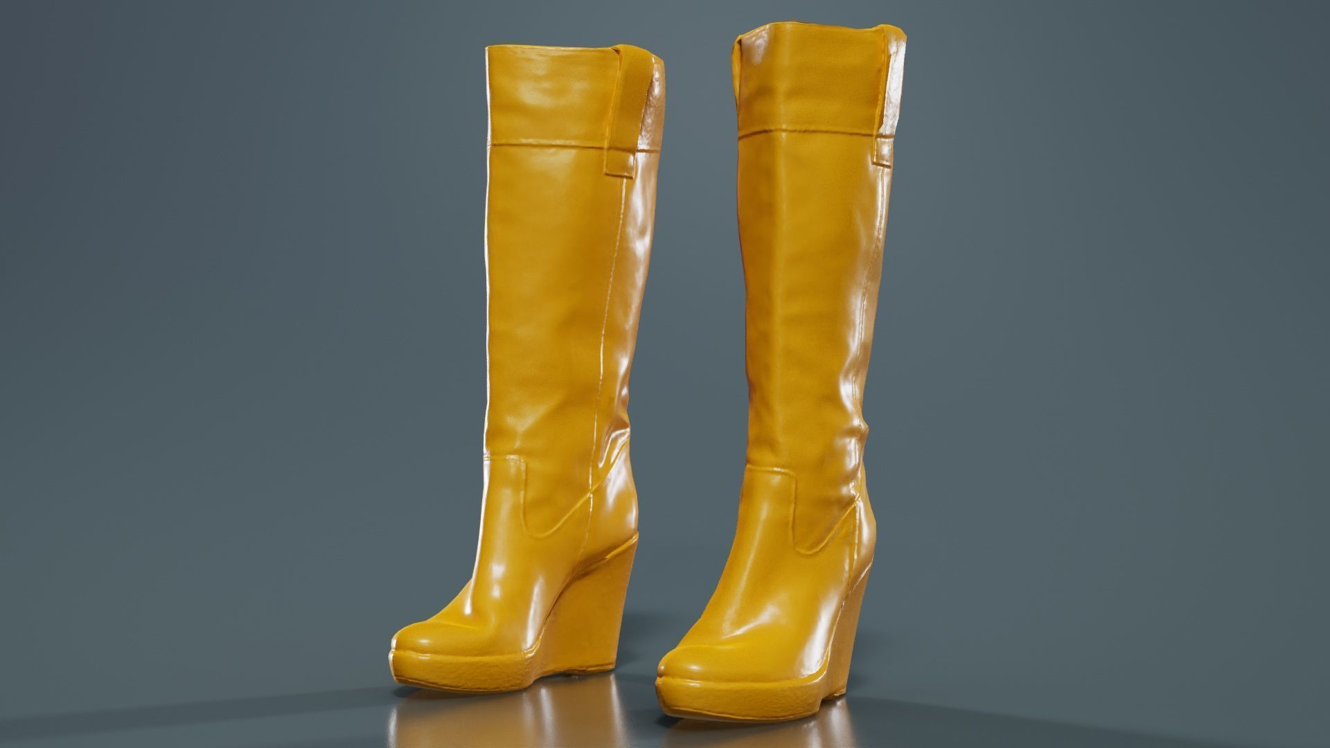 Brown Sleeve Boot Low-poly 3D model_12