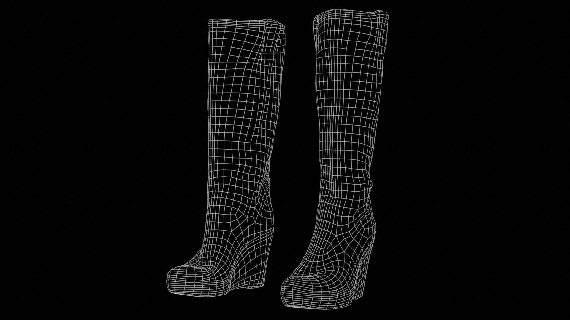 Brown Sleeve Boot Low-poly 3D model_11
