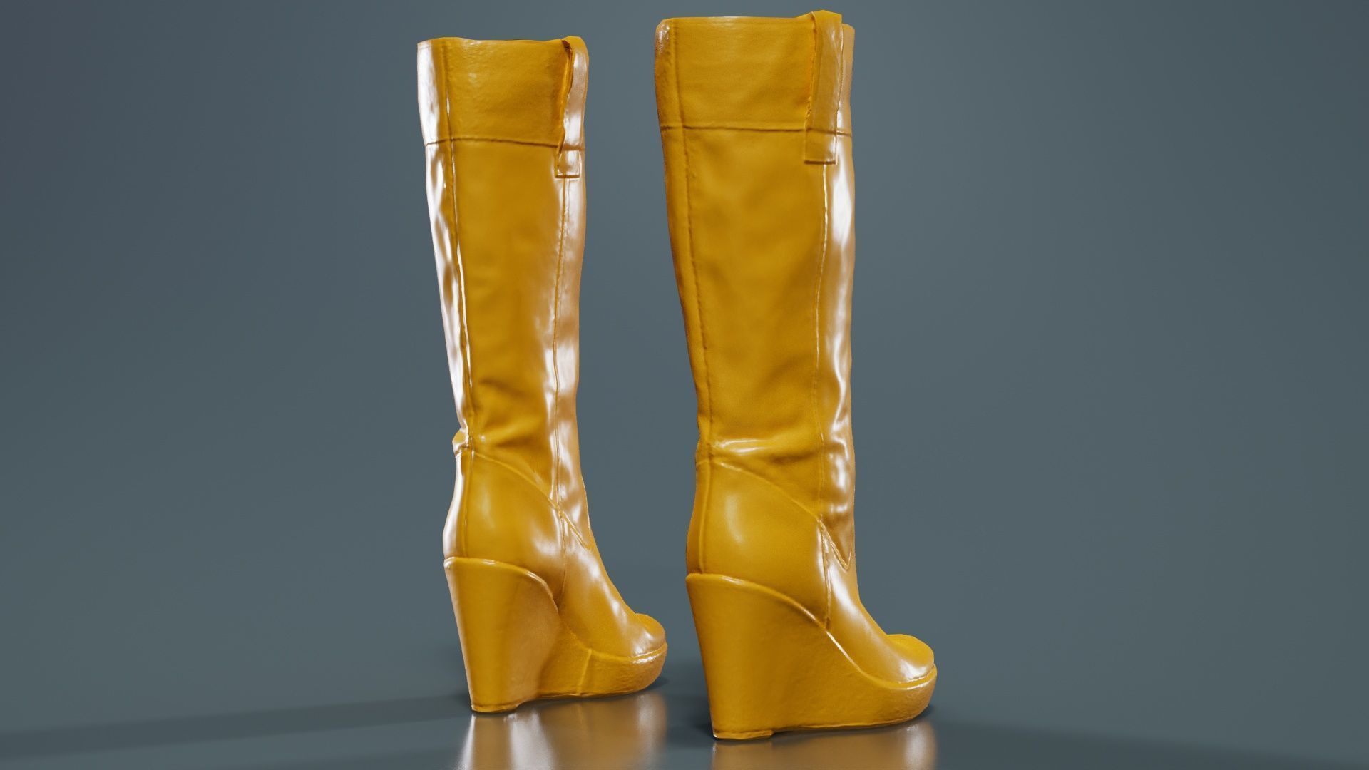 Brown Sleeve Boot Low-poly 3D model_13