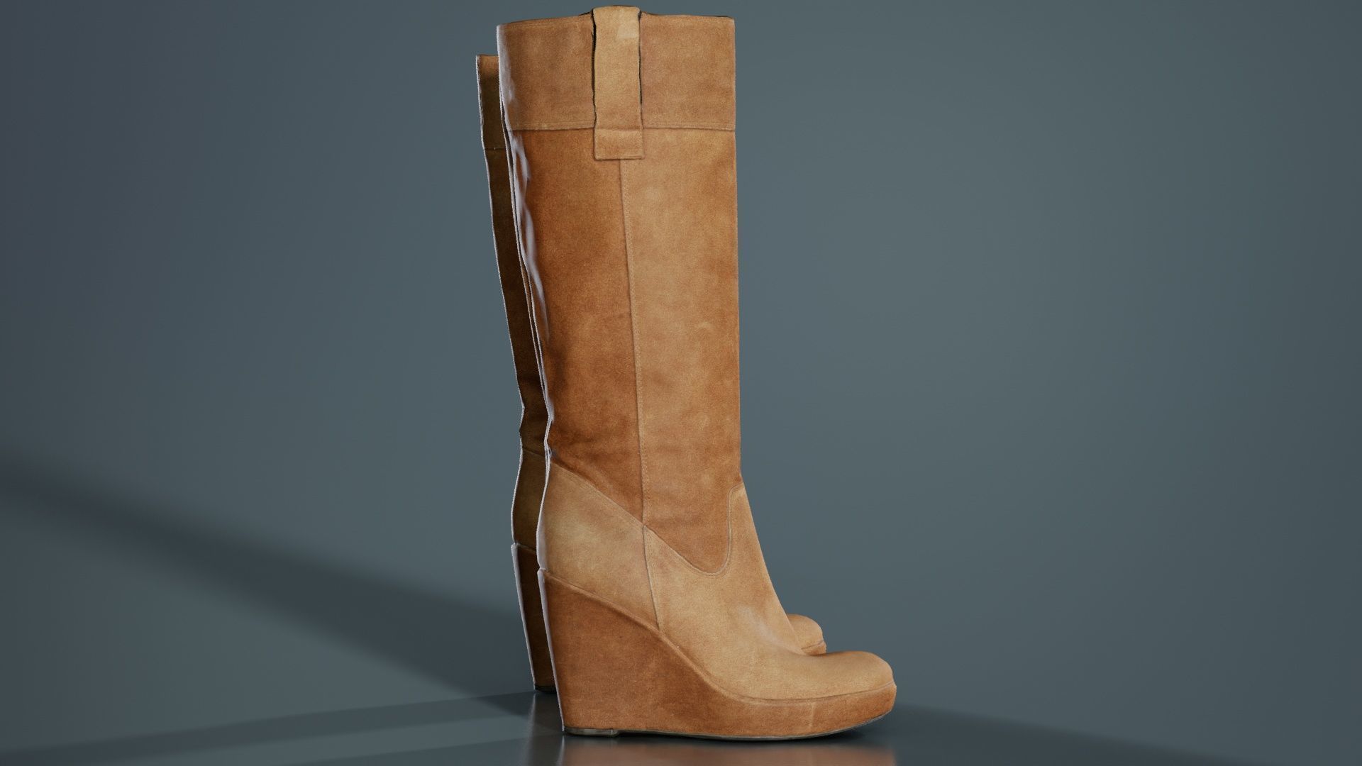 Brown Sleeve Boot Low-poly 3D model_2