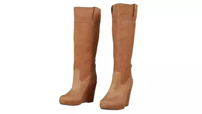 Brown Sleeve Boot Low-poly 3D model