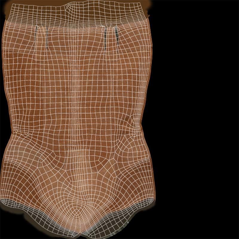 Brown Sleeve Boot Low-poly 3D model_14