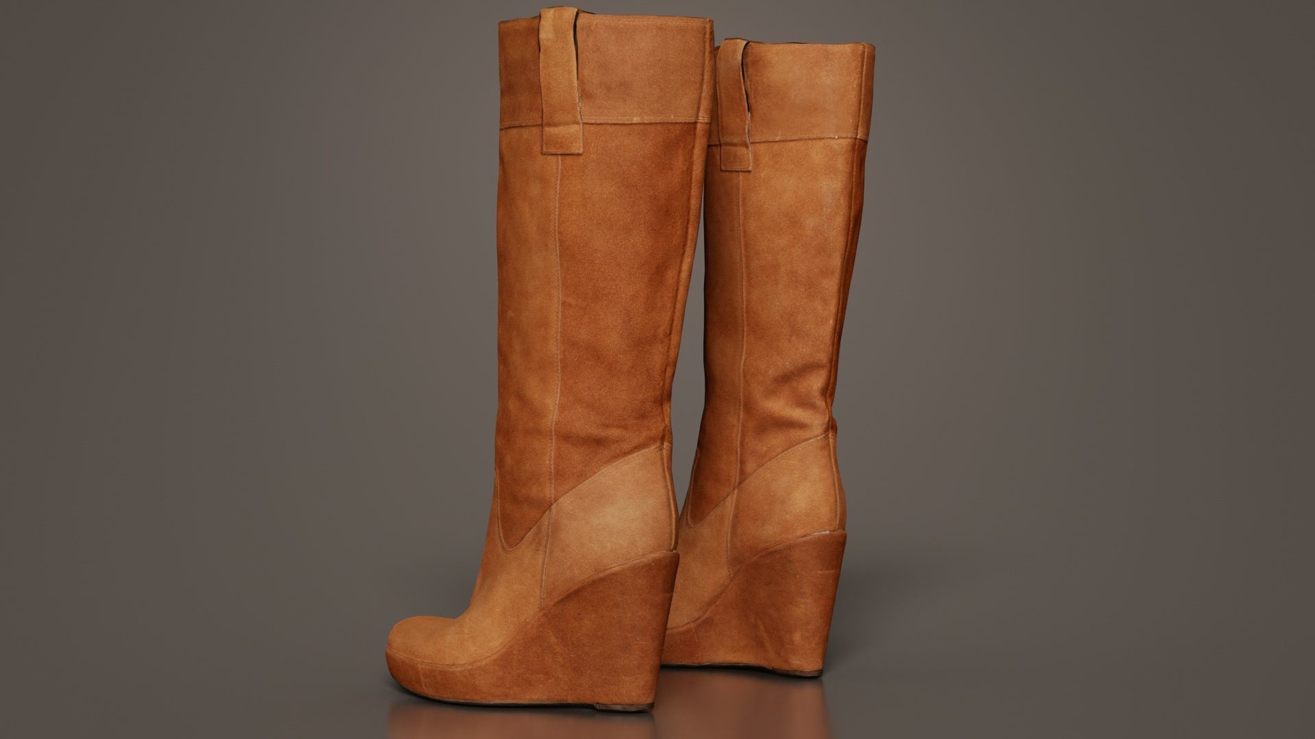 Brown Sleeve Boot Low-poly 3D model_5