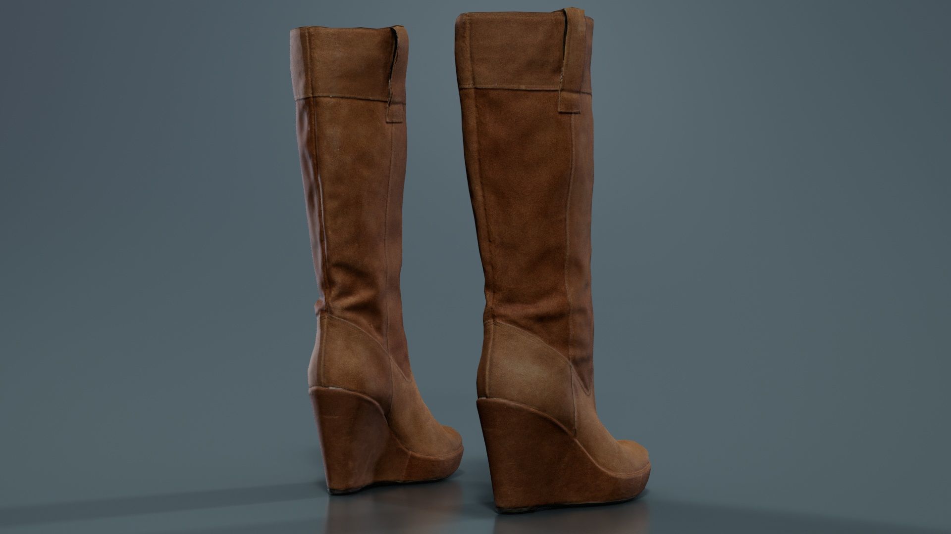 Brown Sleeve Boot Low-poly 3D model_3