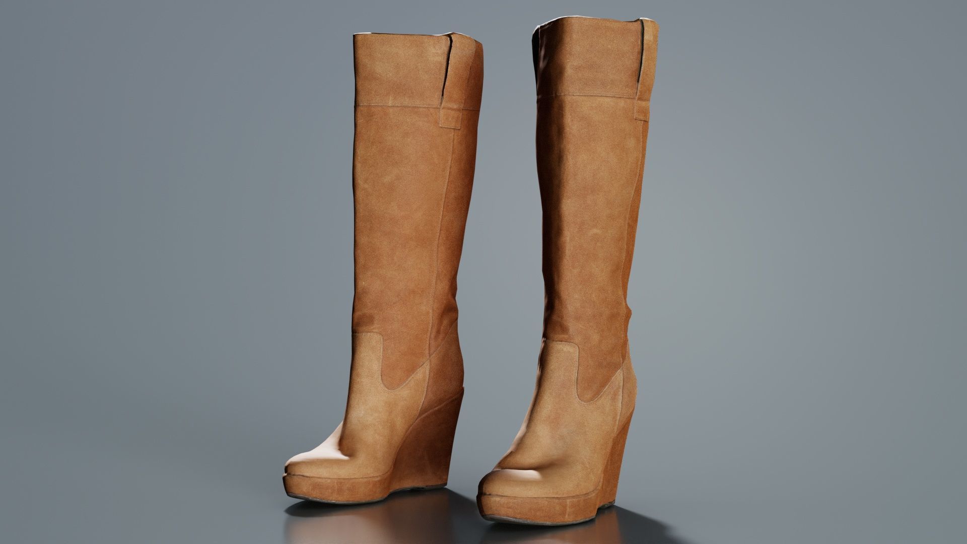 Brown Sleeve Boot Low-poly 3D model_1