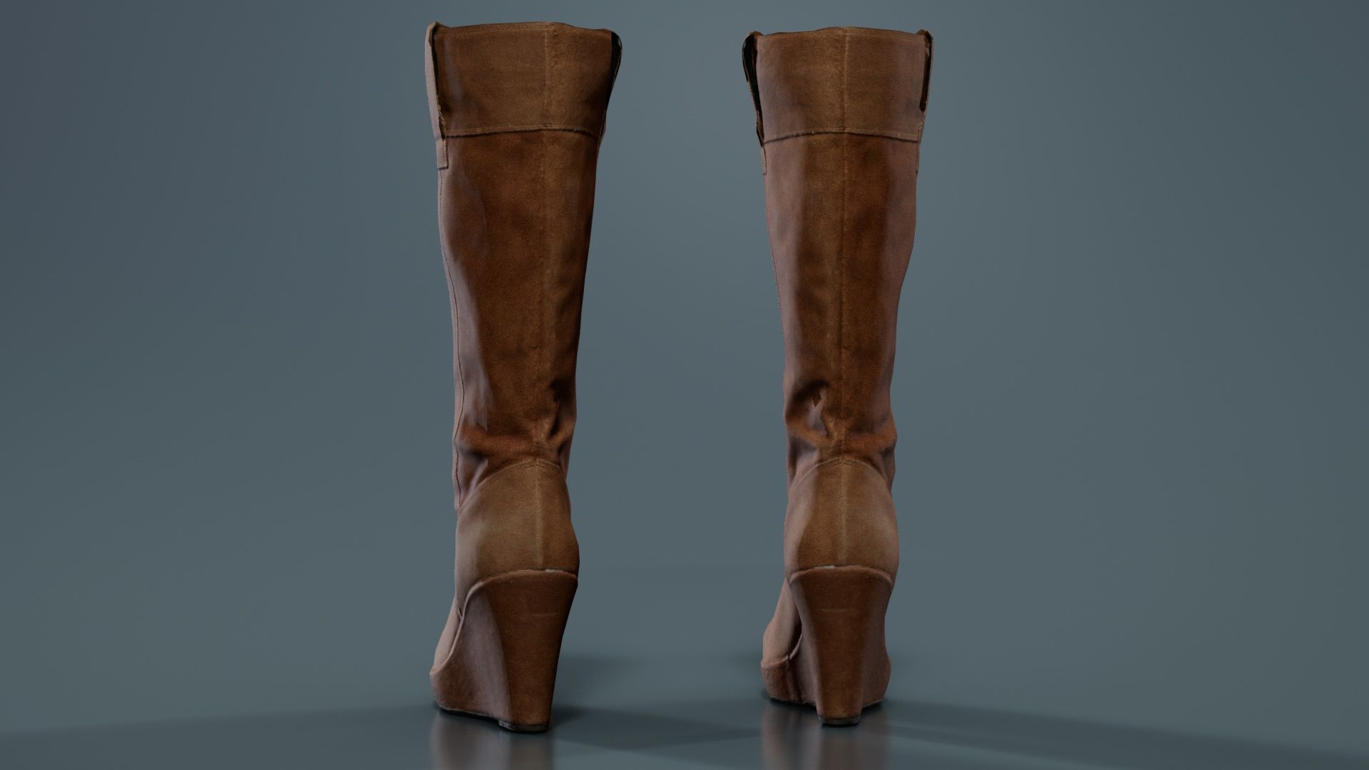 Brown Sleeve Boot Low-poly 3D model_4