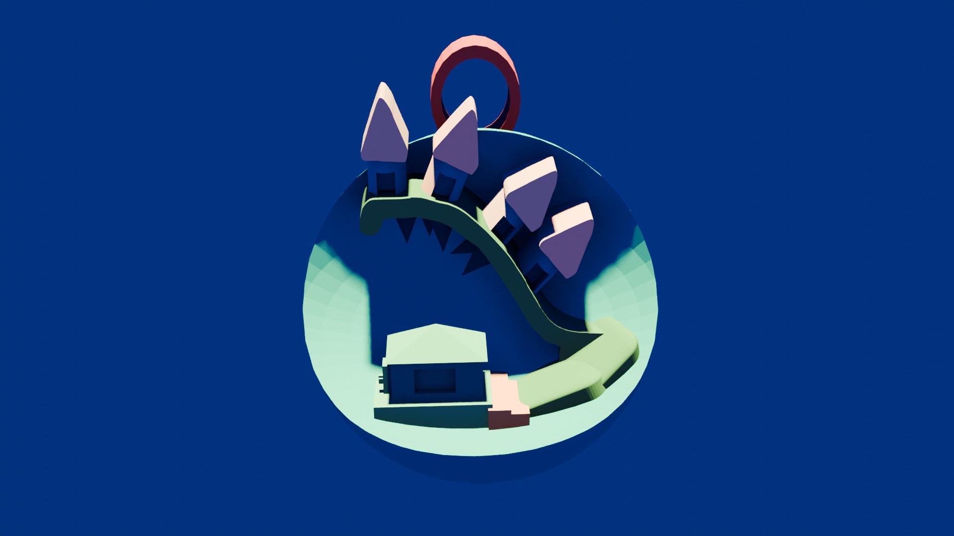 Village on the Hill - Christmas Ornament Free 3D print model_3