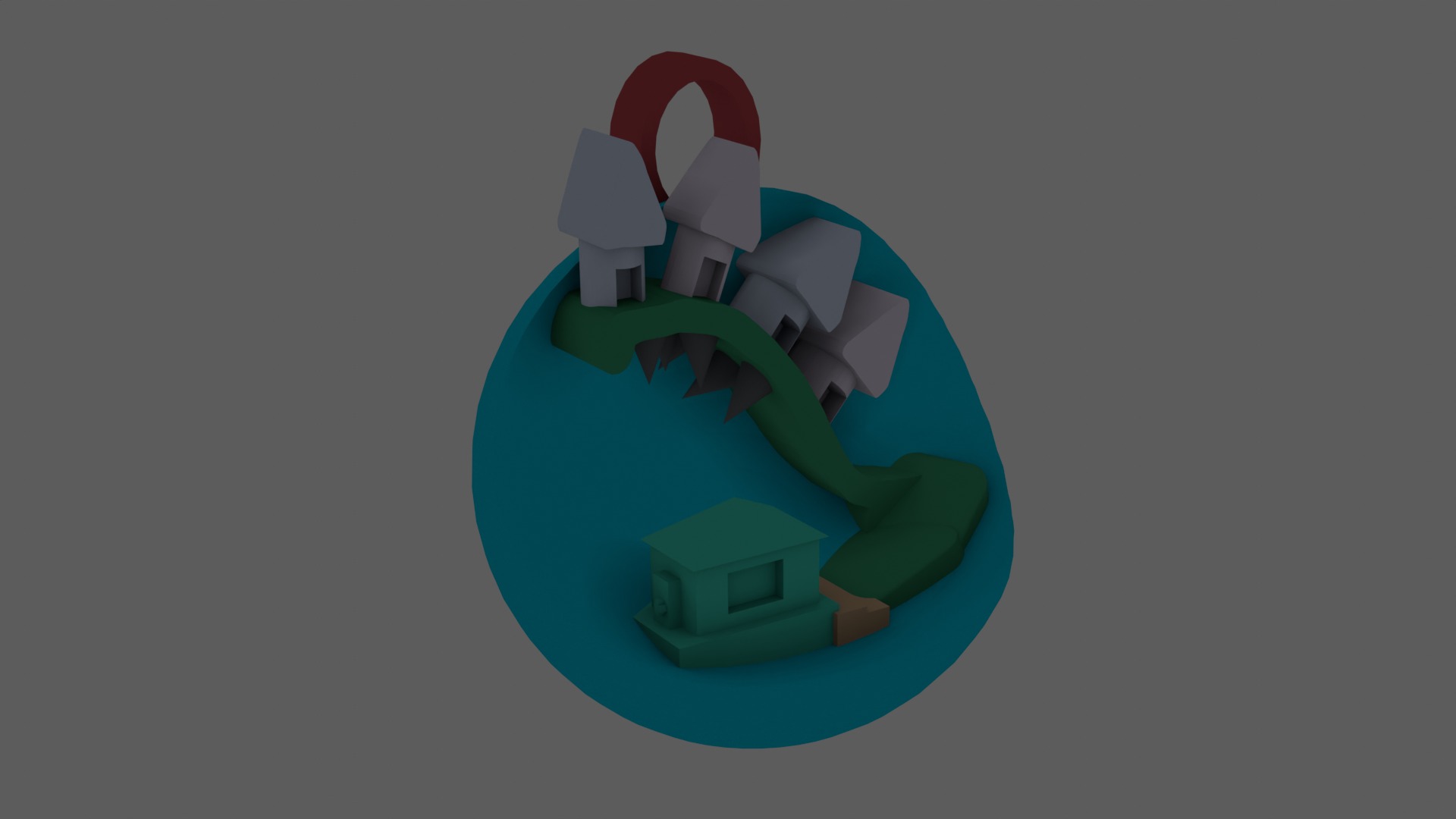 Village on the Hill - Christmas Ornament Free 3D print model_1