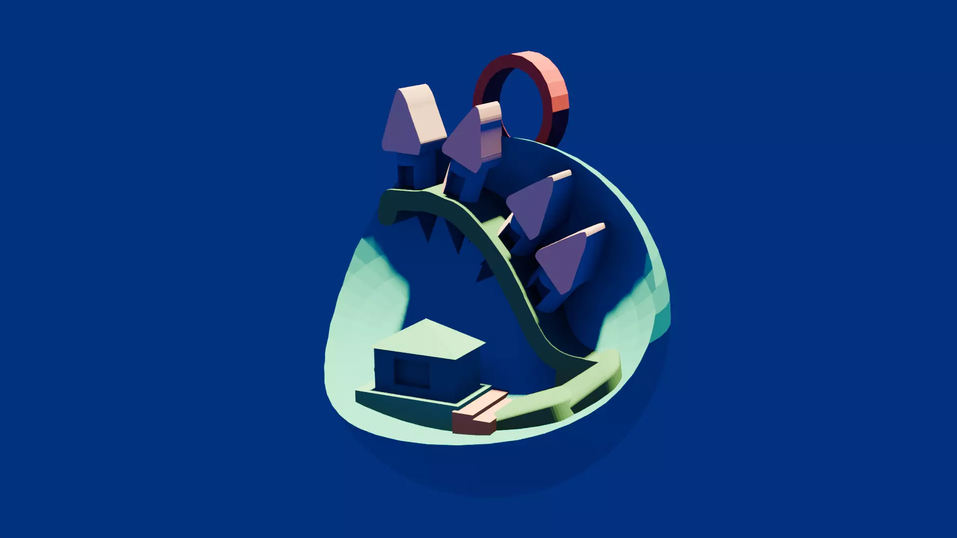 Village on the Hill - Christmas Ornament Free 3D print model_0