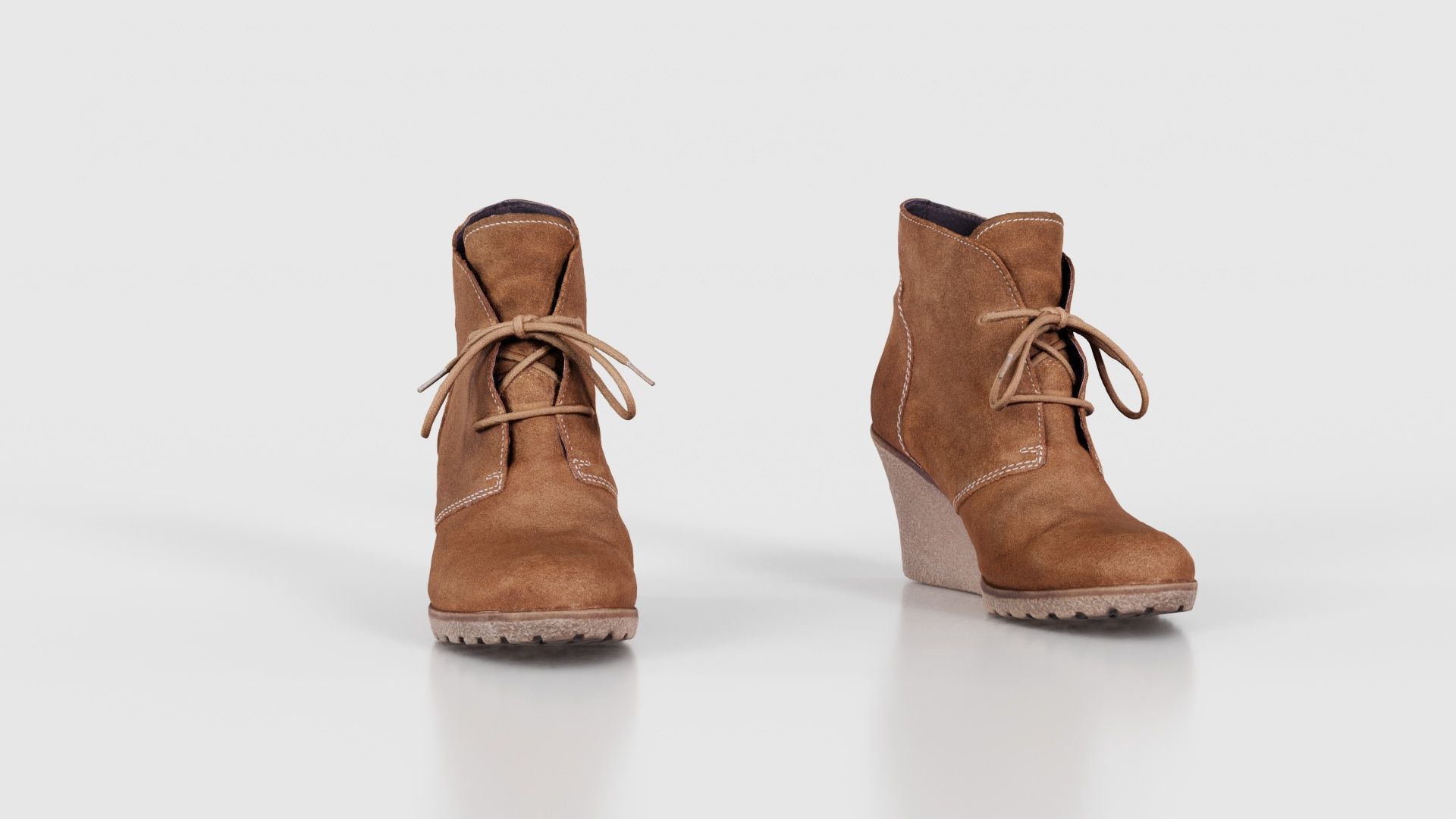 Brown Sleeve Boots Low-poly 3D model_17