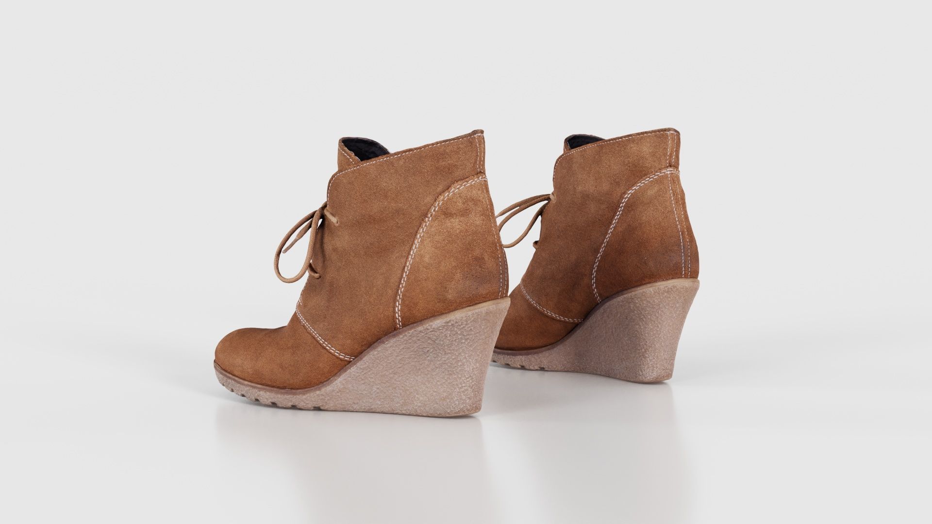 Brown Sleeve Boots Low-poly 3D model_24