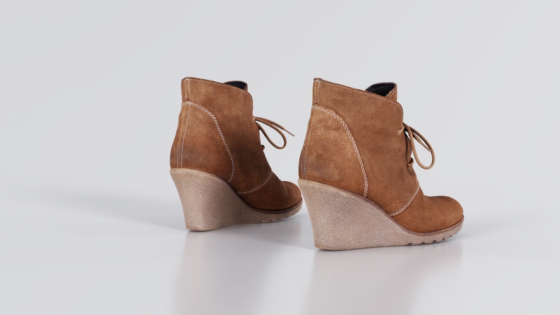 Brown Sleeve Boots Low-poly 3D model_4