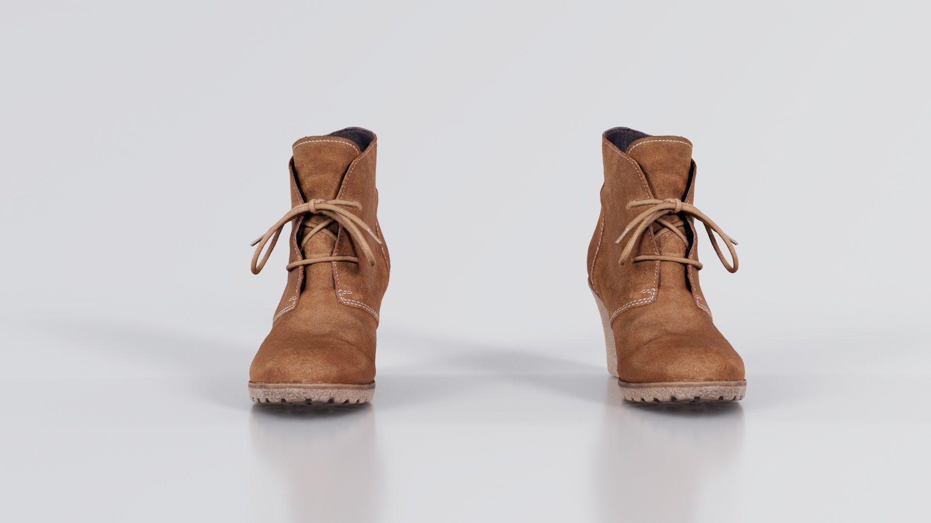 Brown Sleeve Boots Low-poly 3D model_7