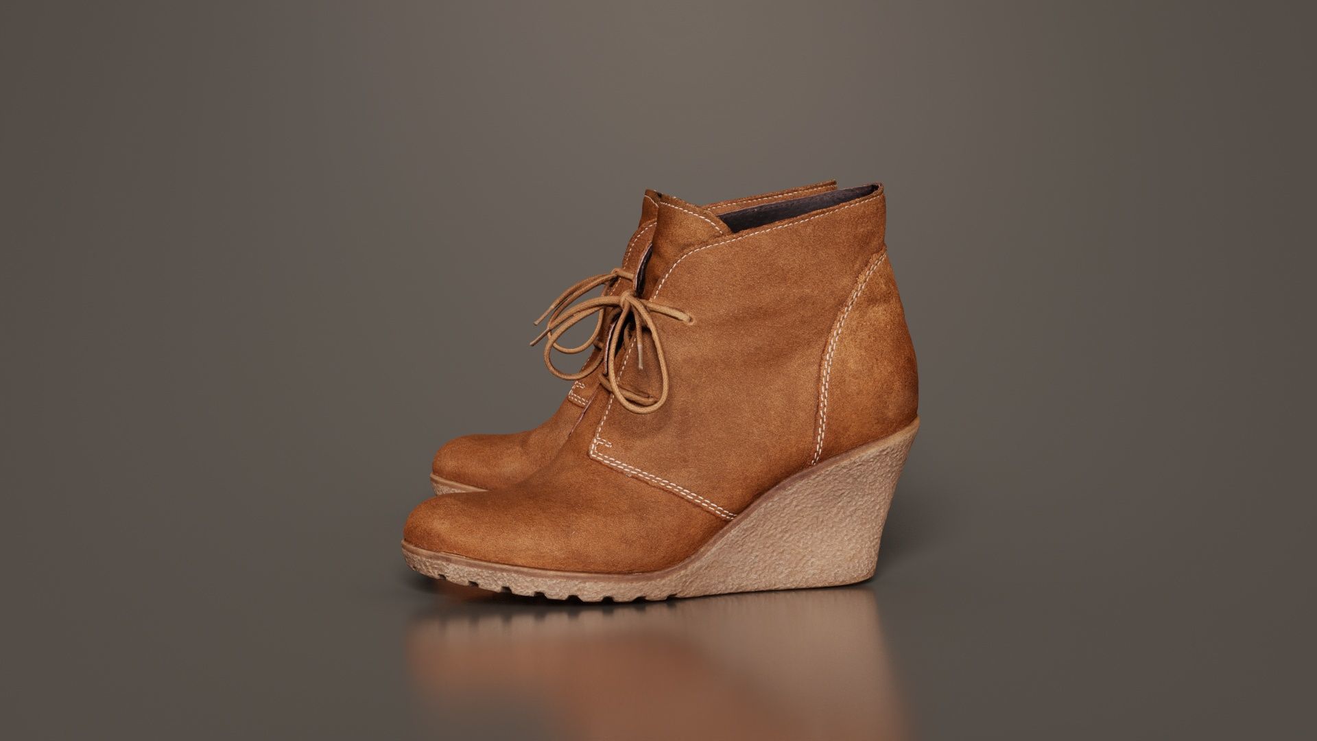 Brown Sleeve Boots Low-poly 3D model_1